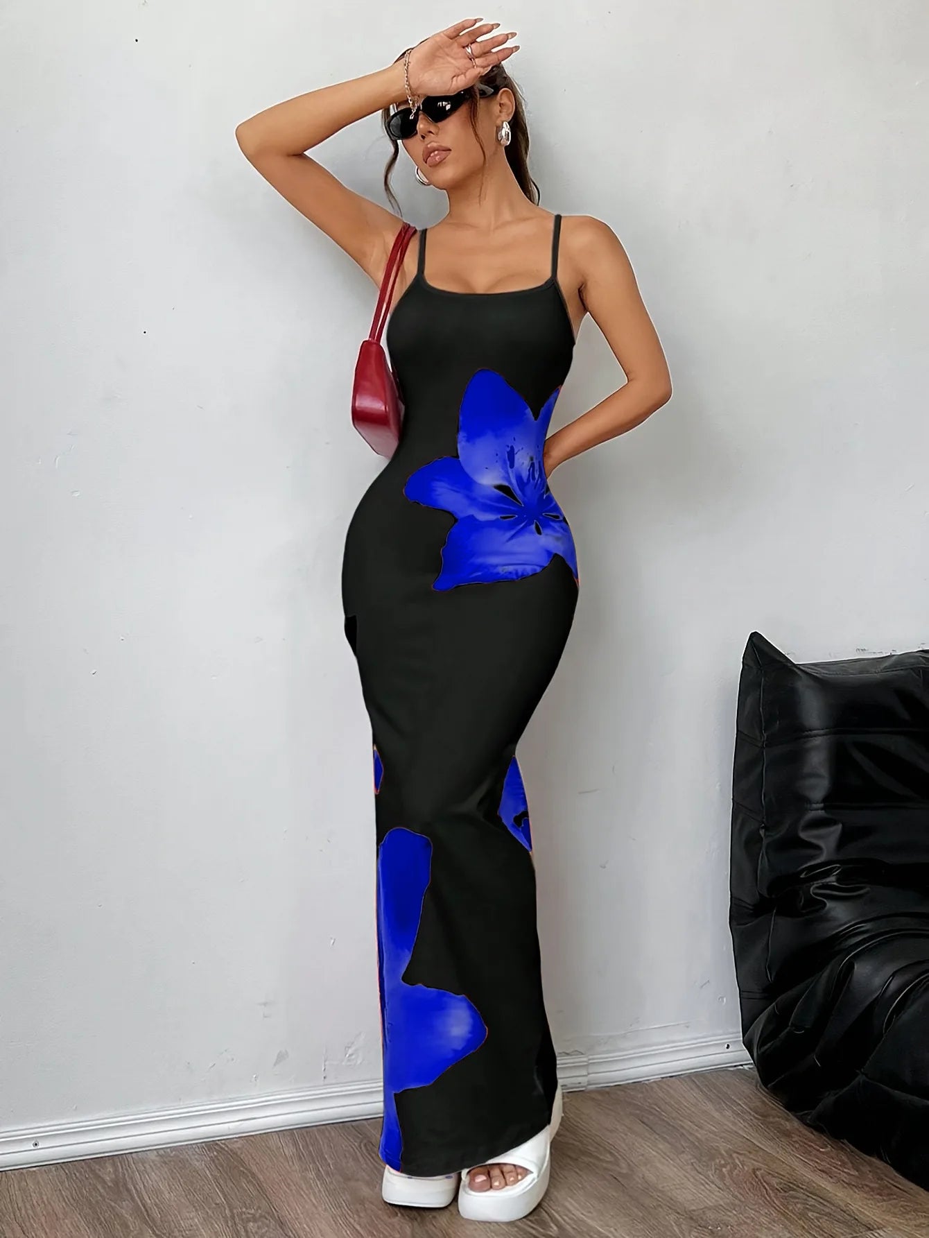 CM.YAYA Summer Women Sleeveless Strap O-neck Sexy 2024 Summer Long Evening Dress Knit Ribbon Night Club Party Maxi Dresses as picture 16