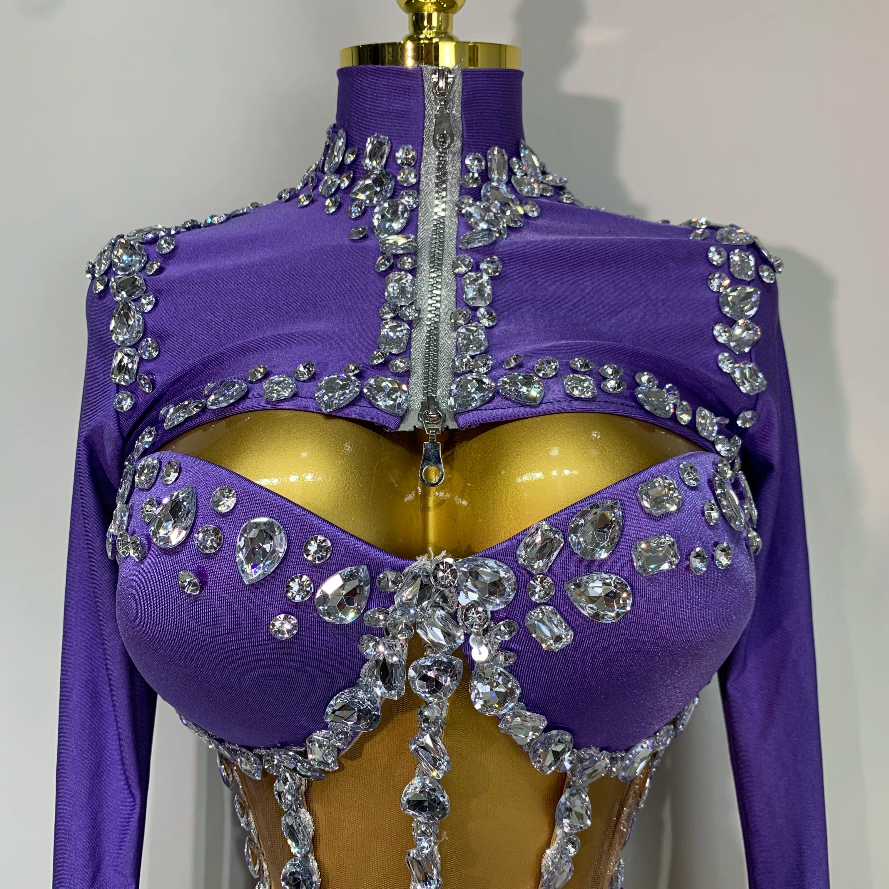 Sparkly Diamonds Three Pieces Set Stage Performance Women Designer Nightclub Birthday Party Singer Stage Activity Outfit