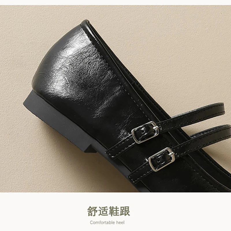 New spring women's outerwear shoes Round toe design Mary Jane shoes Ladies' casual flat shoes Work boat shoes Large sizes 41-43