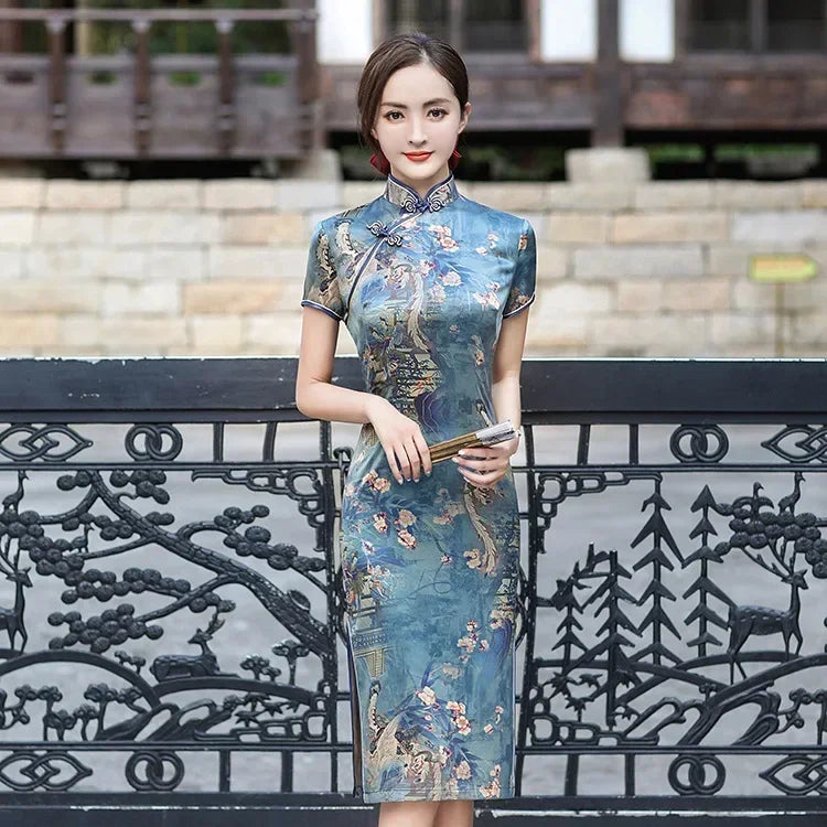 Cheongsam Qipao Fashion Clothes Casual Elegant Ethnic Style Vintage Dress for Women Streetwear Women Clothing Party Chinese DQ3-6