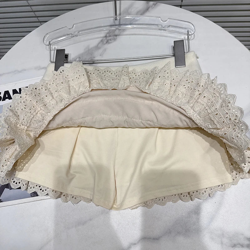 Winter New Sweet Multi-layer Skirt Thickened Wool Short Skirt For Women Solid Color Cake Mini Skirts Female 11A07923