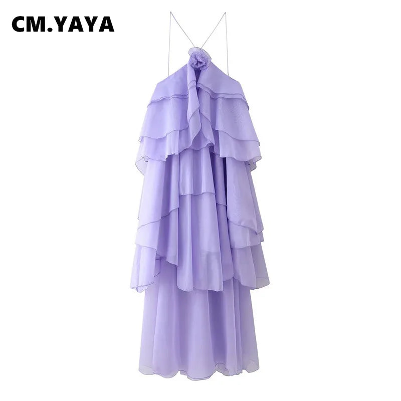 Women Sleeveless Ruffles Loose Ball Gown Smock Strap Maxi Long Sexy Dress 2025 Birthday Vacation Party Dresses Vestidos