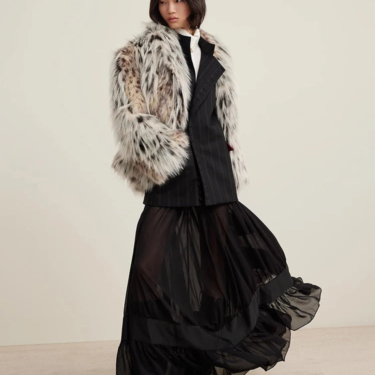 Lautaro Spring Autumn Winter Colorful Thickened Warm Hairy Shaggy Faux Fox Fur Coat Women Short Loose Luxury Fluffy Jacket 2025