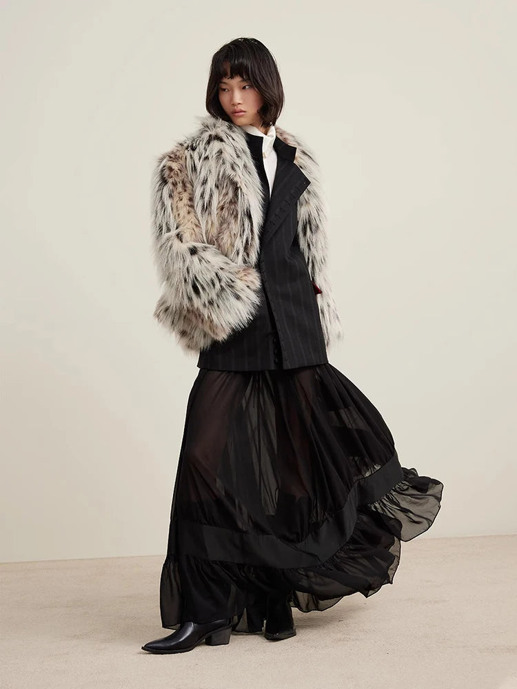 Lautaro Spring Autumn Winter Colorful Thickened Warm Hairy Shaggy Faux Fox Fur Coat Women Short Loose Luxury Fluffy Jacket 2025