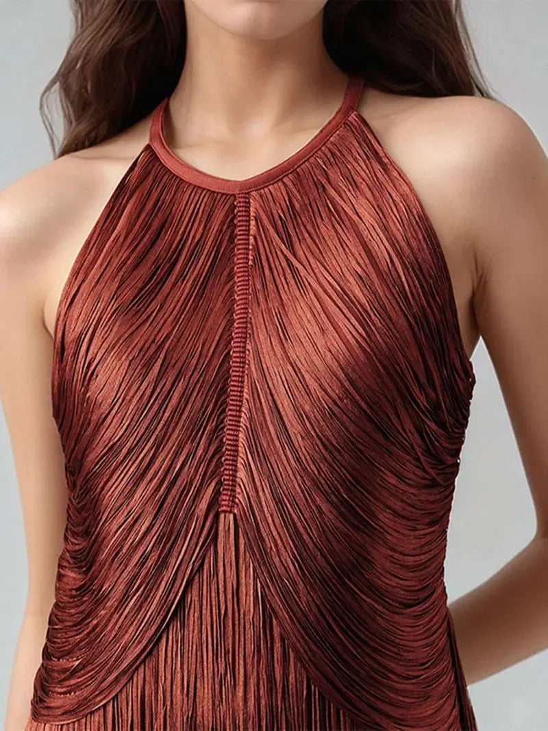 Modphy Sexy Tassel Ankle Bodycon Bandage Long Dress 2025 New Celebrity Elegant Evening Club Luxury Birthday Party Outfit ﻿