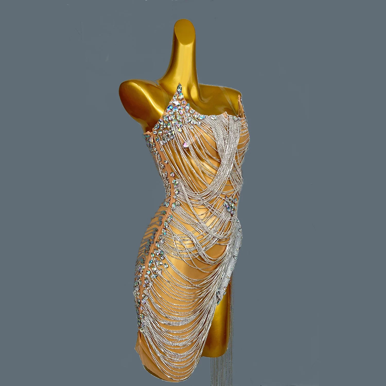 Sexy Halter Diamond Black Girls Party Mini Dress Luxury Tassel Beads Draped Cocktail Dress For Women Birthday Party Dress Luoli