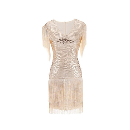 Robe d'été pour femmes des années 1920 Vintage clapet magnifique Gatsby frange robes de perles bal Cocktail bal paillettes glands taille S-3XL 