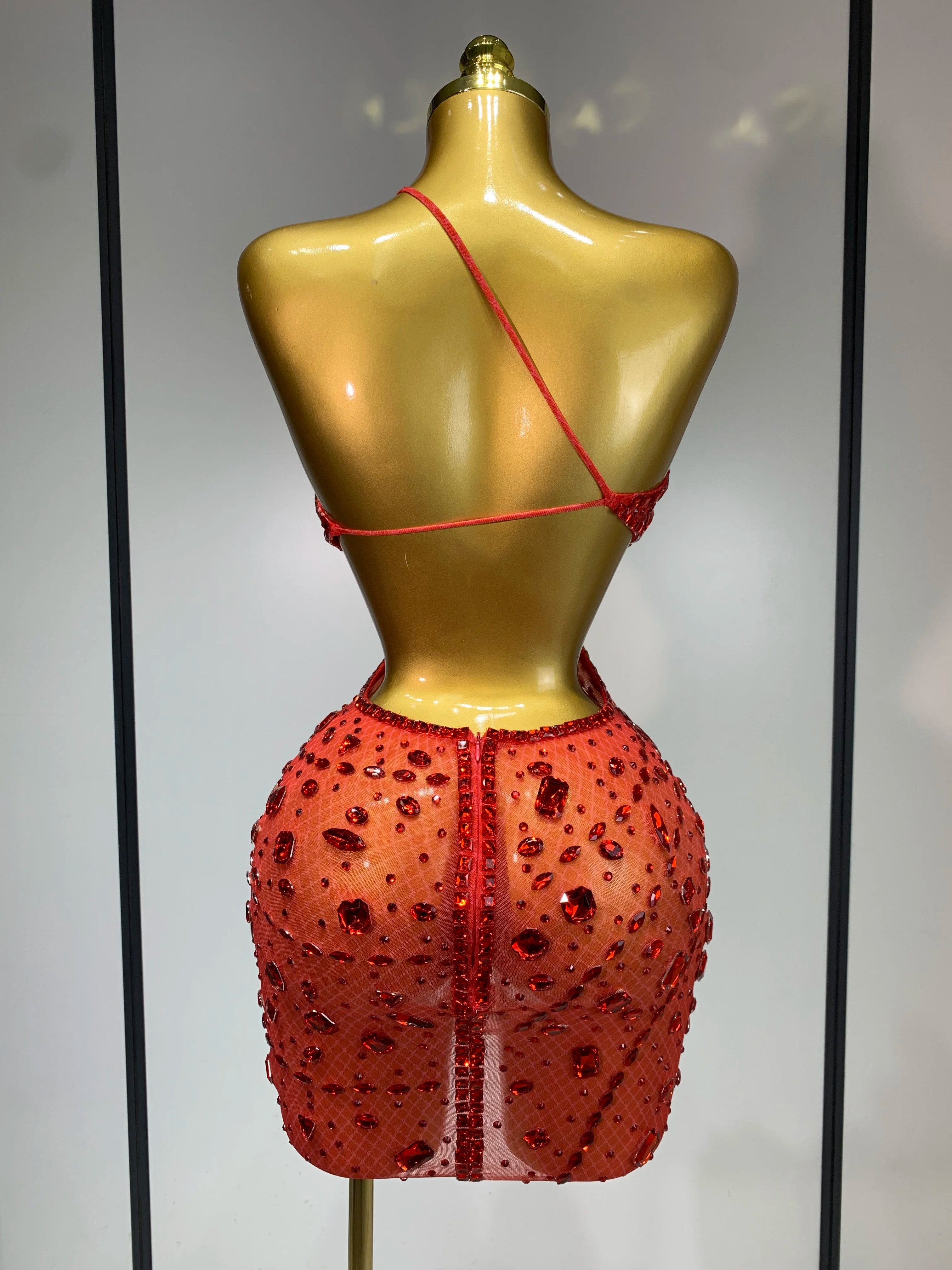 Women 2025 Sexy Backless See Through Sparkly Diamond Evening Prom Gown Luxury Birthday Celebrate Stage Nightclub Hotwife Outfit