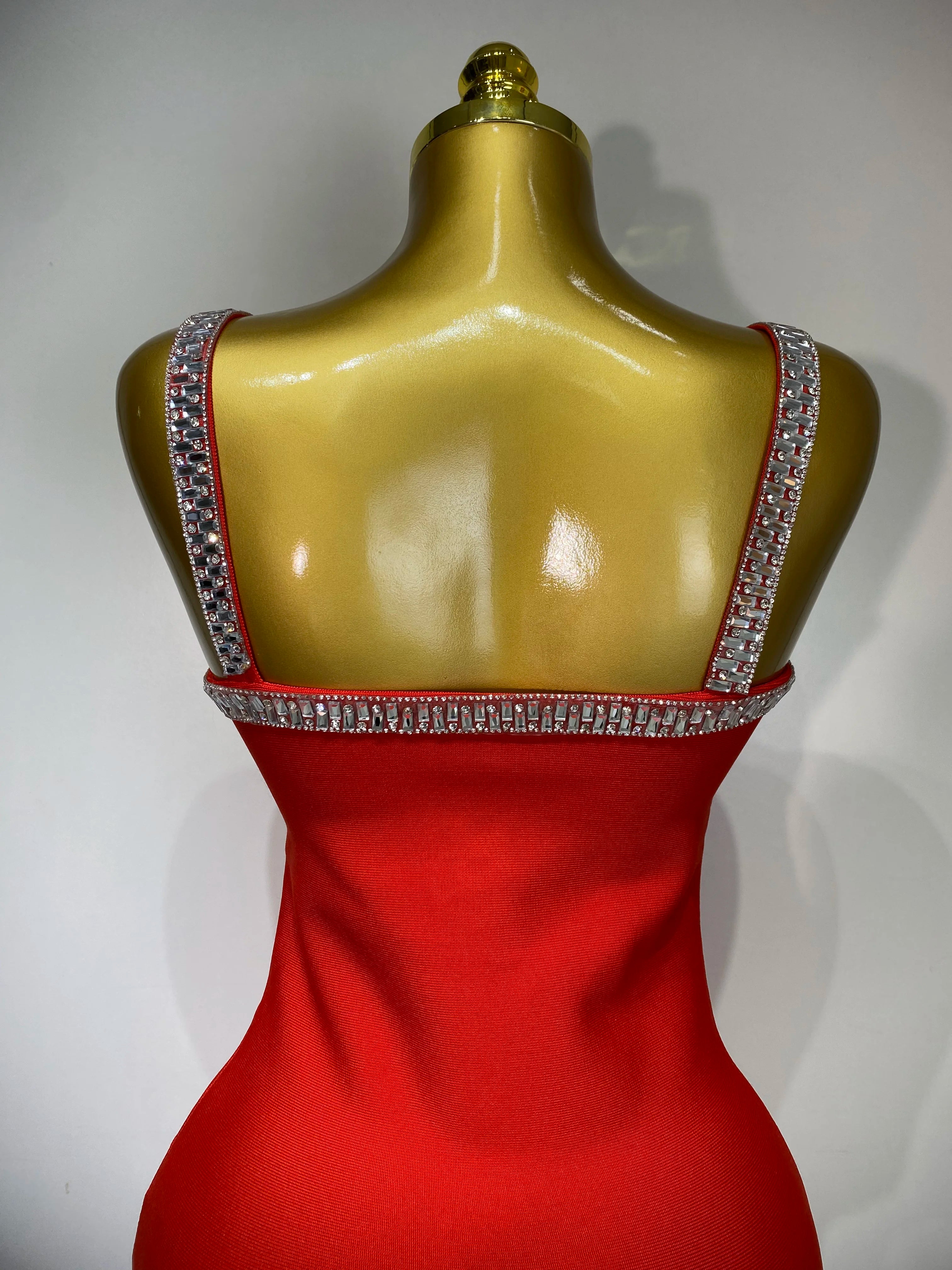 Women Sexy Black Red Sparkly Mini Bodycon Bandage Dress Sleeveless Luxury Diamonds Elegant Evening Club Party Birthday Dress