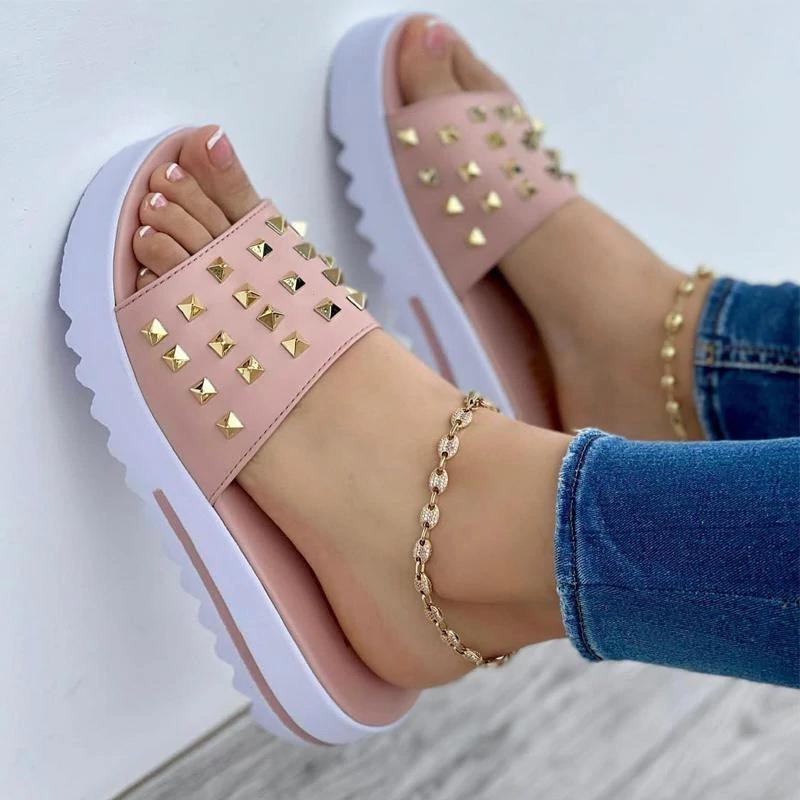 Women Slippers Beach Women Summer Sandals Flat Soft Casual Female Fashion Outdoor Ladies Sandals Walking Shoes For Women Pink