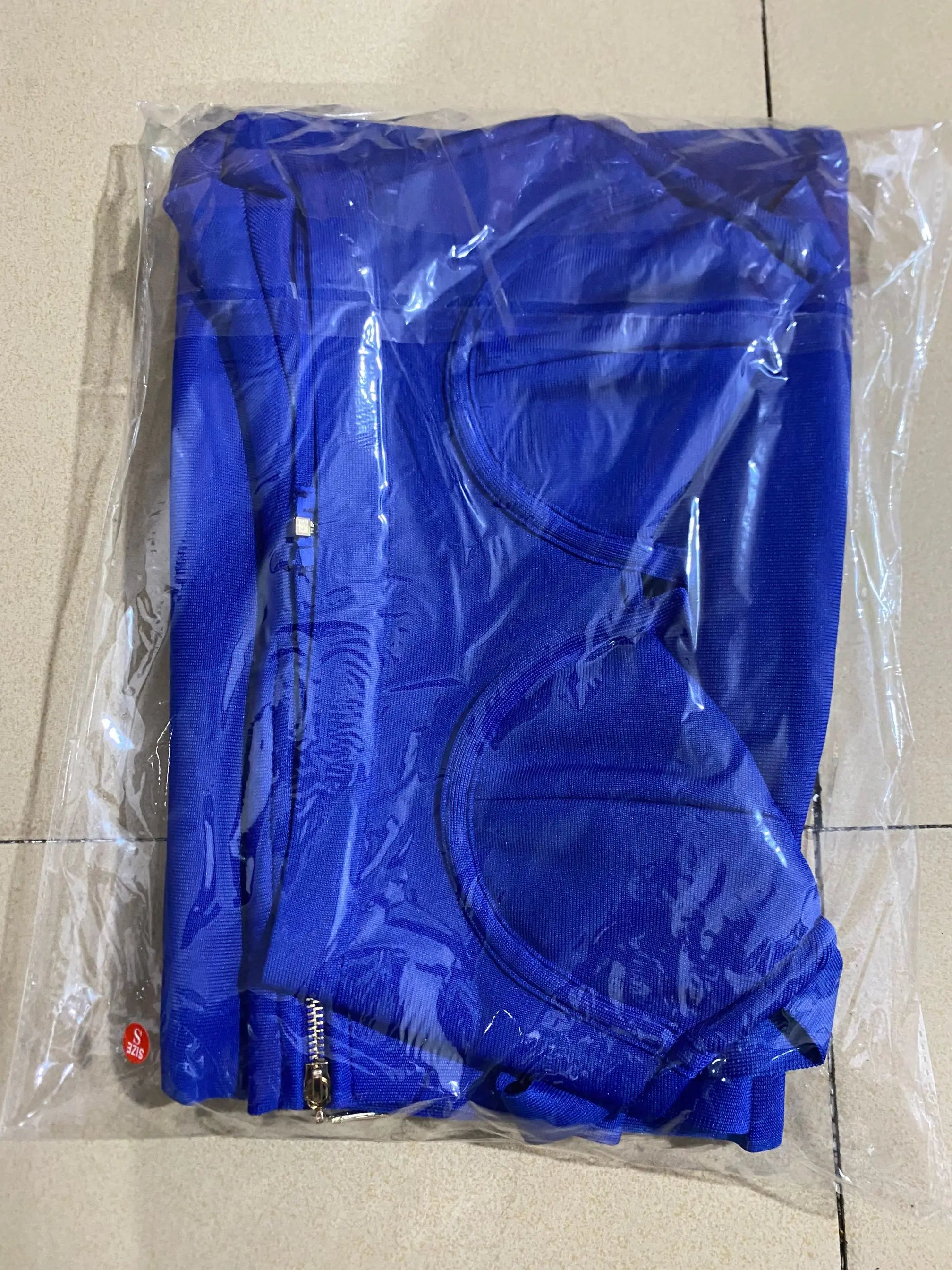 2024 Summer New Fashion Celebrity Sexy Bandage Two-piece Set Tight Short Top & High Waist Flared Trousers Pants Set Blue