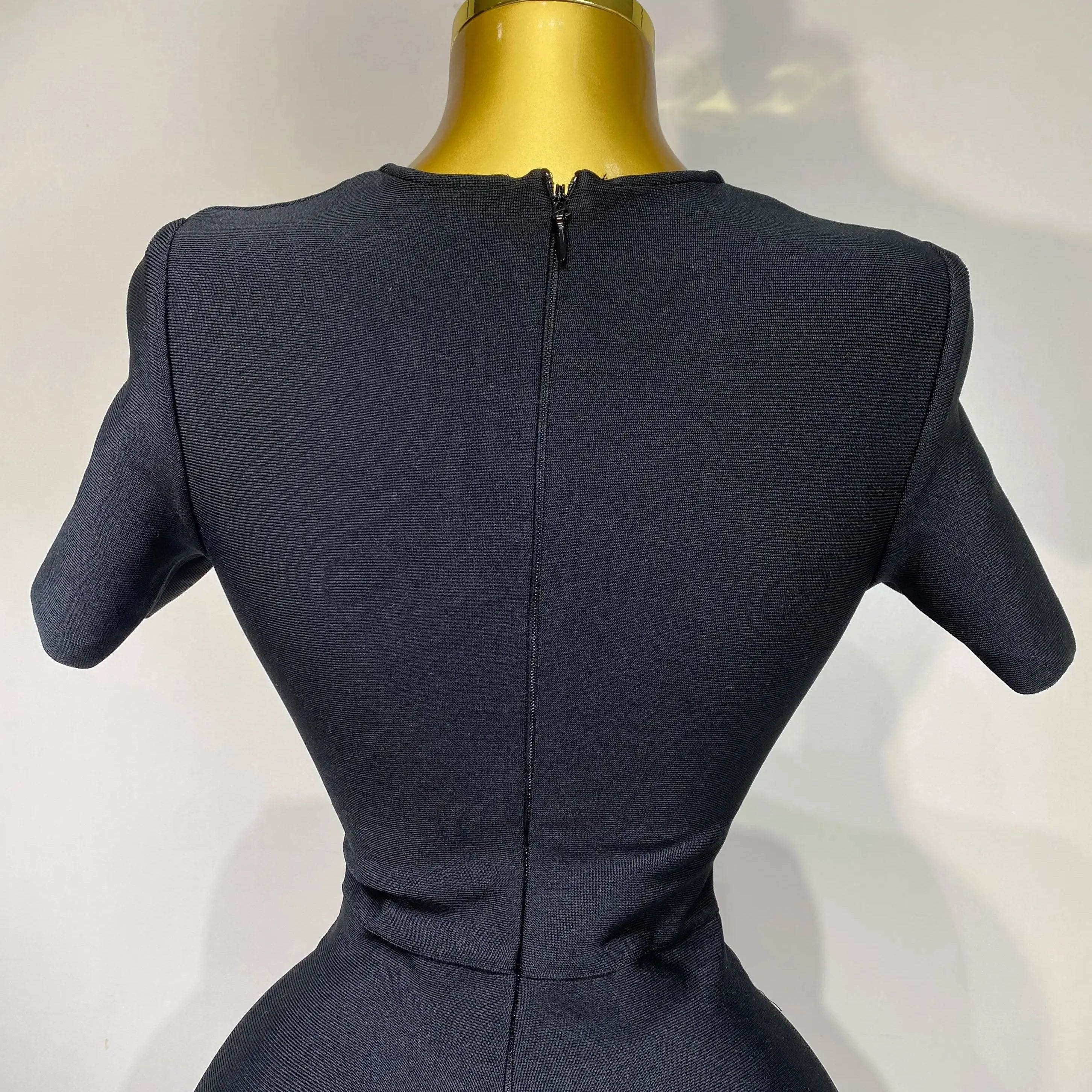 Women Sexy Cut Out Short Sleeve Bodycon Long Dress 2025 Party Evening Celebrate Birthday Black Bandage Knitted Club Prom Gown