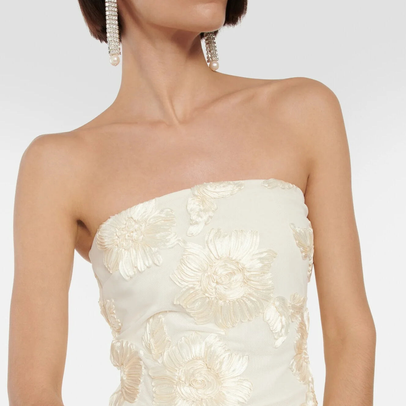 White Moth Orchids One Shoulder Yellow Green Ankle Length Bandage Dress Celebrity Party Evening Dress Woman Voaction Outfit