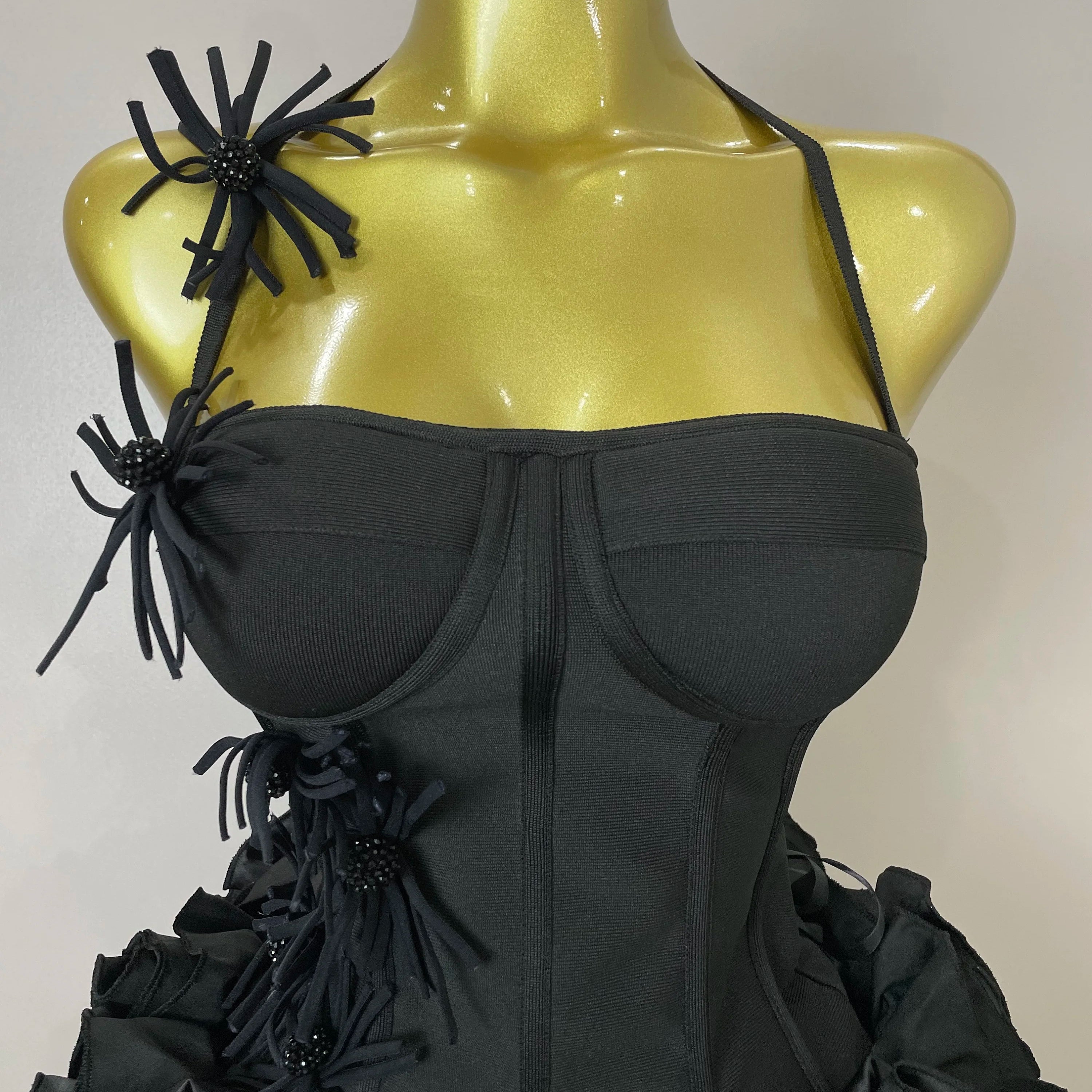 Women Sexy Halter Prom Gown Celebrity Club Two Piece Set Cocktail Elegant Fashion Luxury Birthday Party Red Black Bandage Outfit