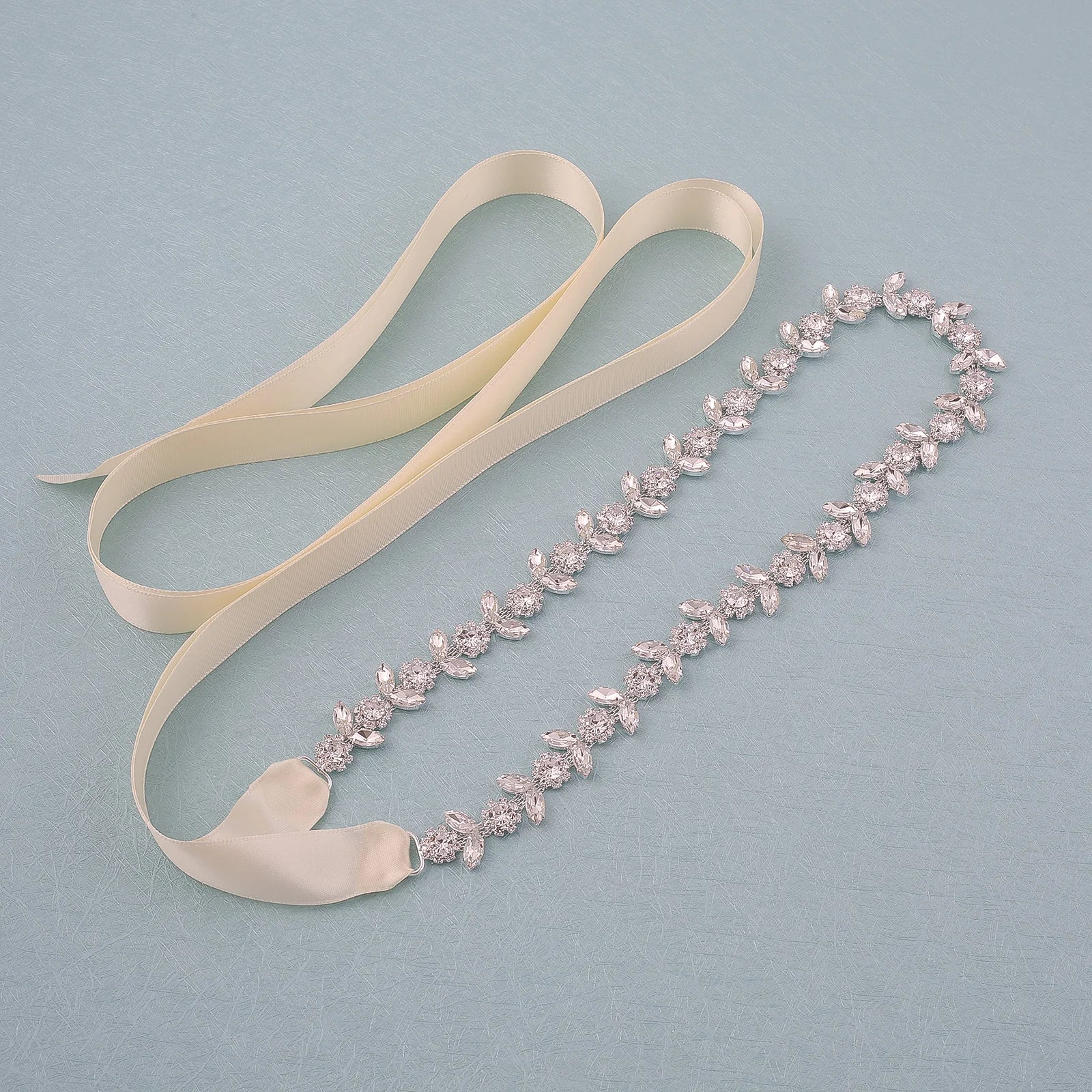 NZUK Crystal Bridal Belt Rhinestones Bridal Sash Sliver Wedding Dress Belt Bridal Dress Belt for Dresses Wedding Gown