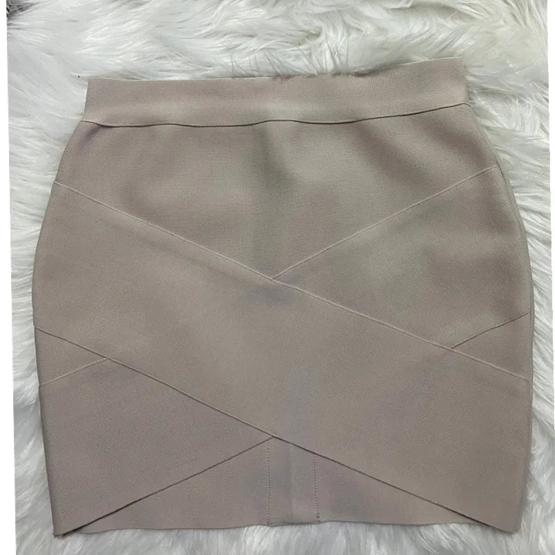 Ladies Rayon Black Thick Rayon Pencil Bandage Skirt Cute Mini Skirt Khaki