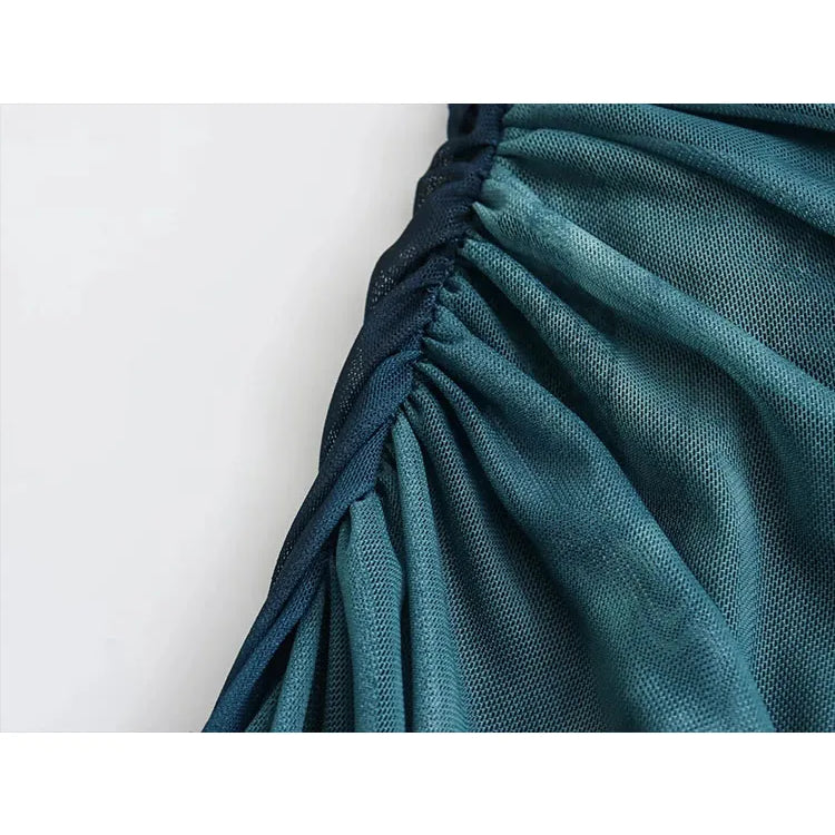 Woman Silk Mesh Midi Dress Autumn Women Long Sleeve Vintage Long Dress Female Elegant Slim Dress