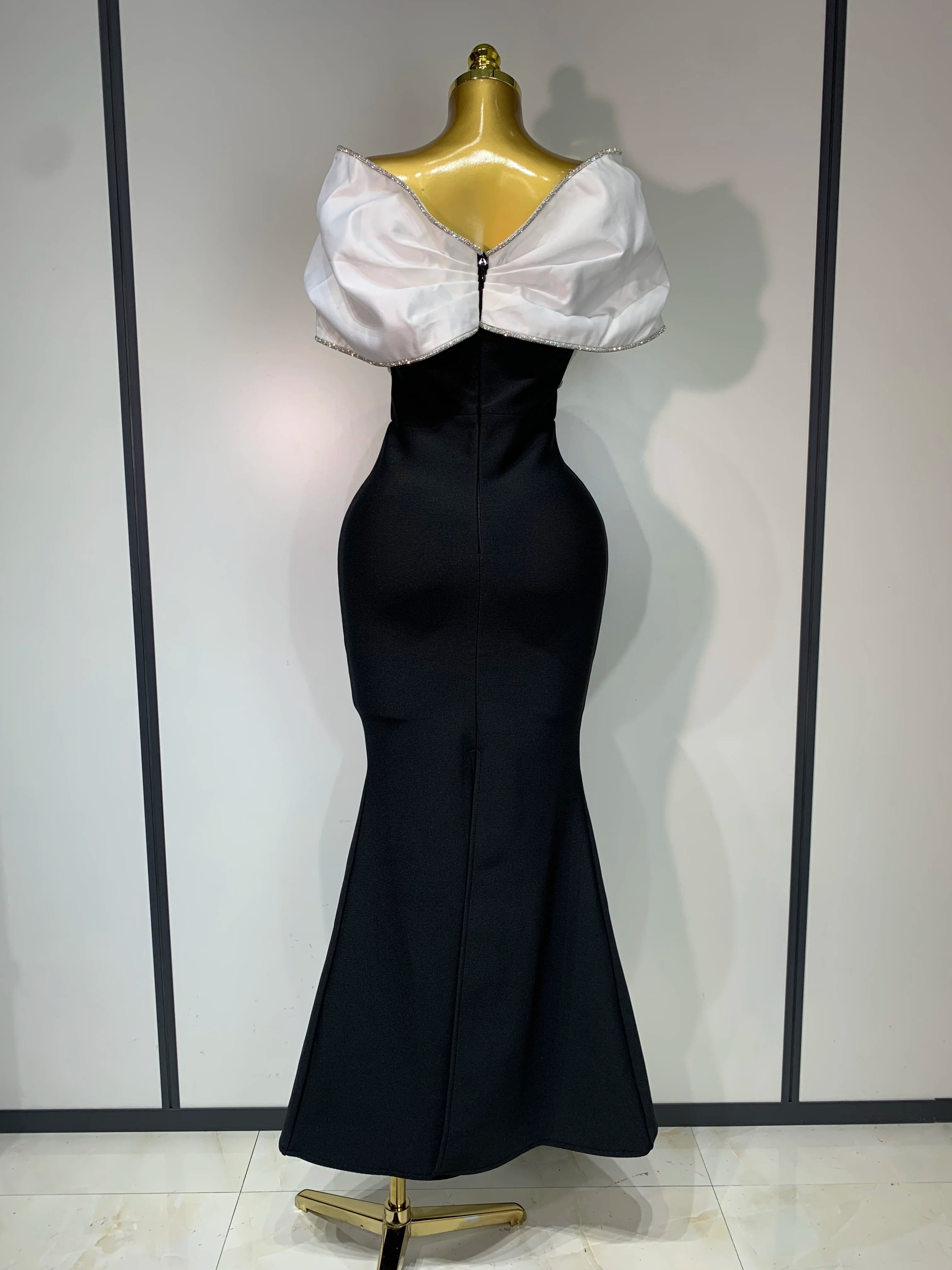 Women Sexy Off Shoulder Rhinestone Bodycon Maxi Long Bandage Dress 2025 Celebrity Elegant Evening Party Luxury Birthday Outfit