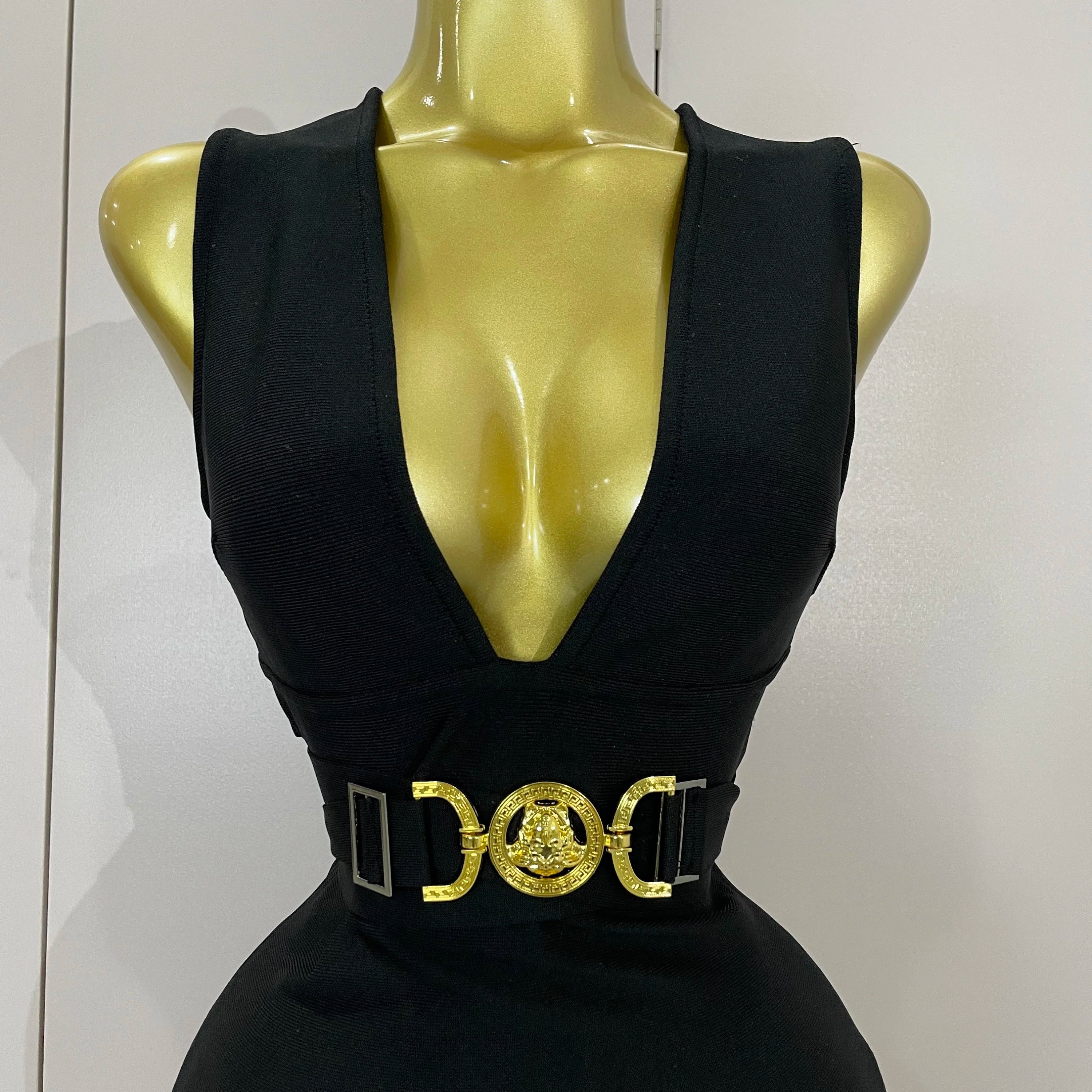 Women Elegance Sexy V-Neck Sleeveless Bodycon Bandage Dress Nightclub Party Evening Dress High Quality Luxury Birthday Dresses