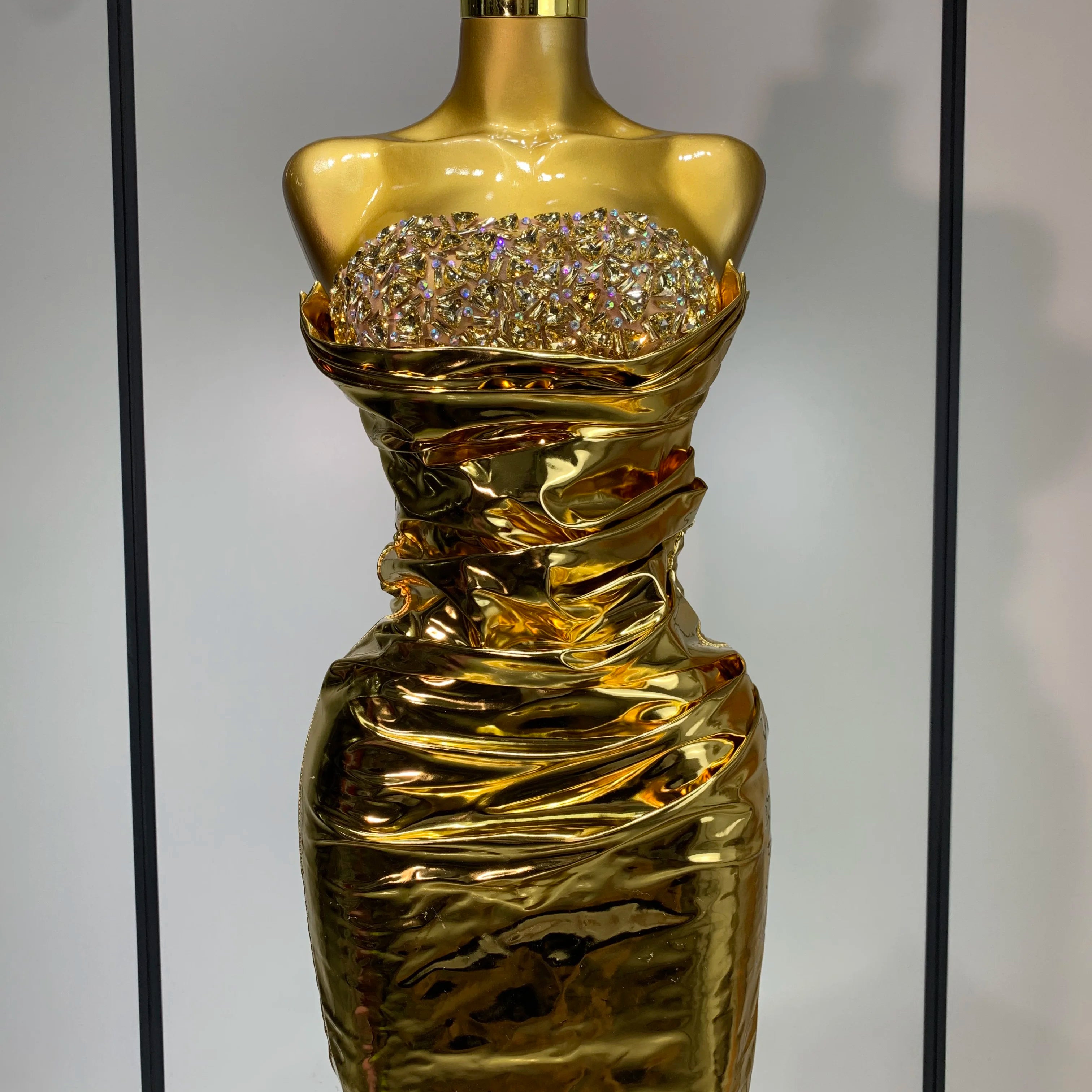 Sparkly Rhinestone Sexy Strapless Bodycon Mini Dress Women Luxury Birthday Evening Party Celebrate Performance Stage Costume Gold