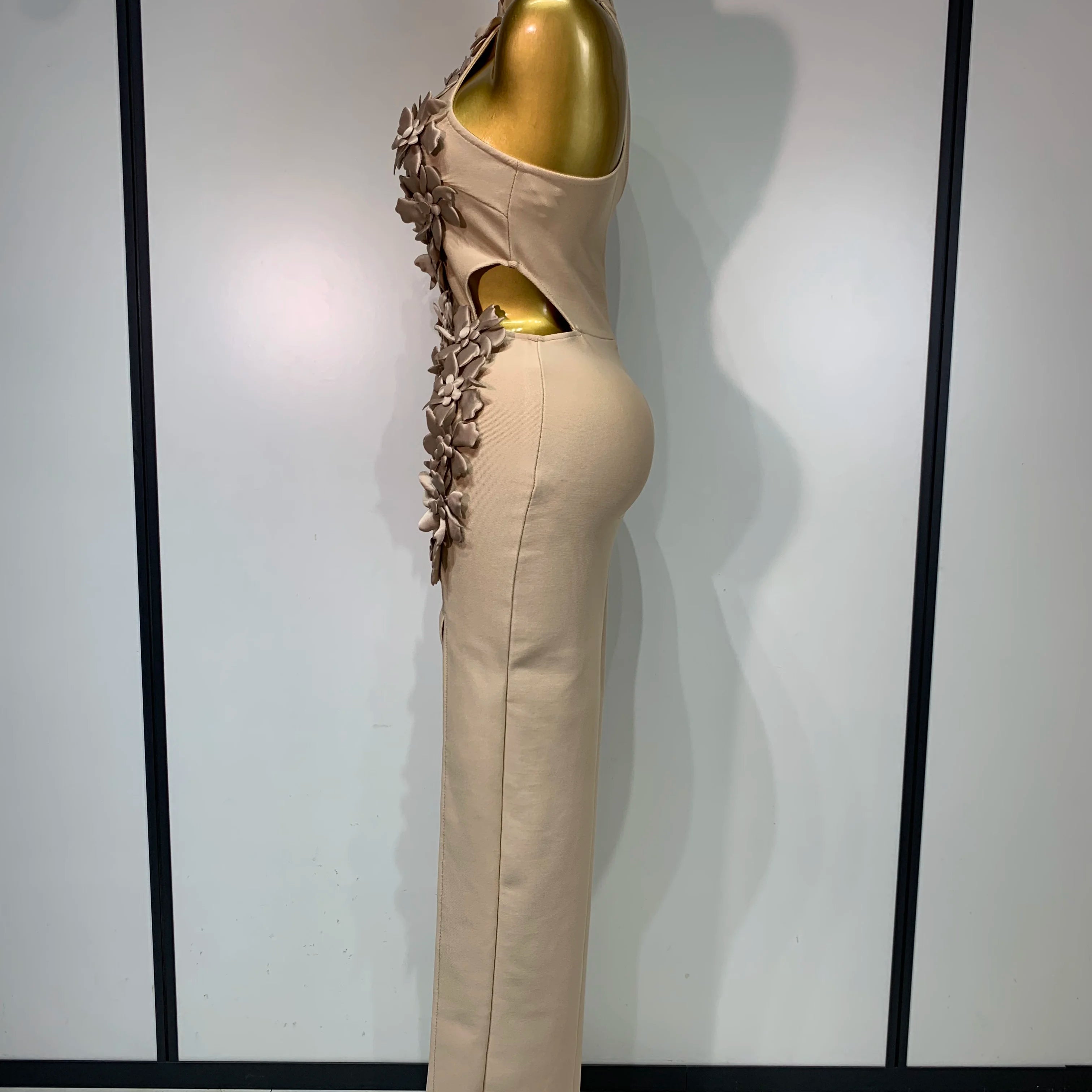 Women Sexy Sleeveless Flower Hollow Out Evening Party Bandage Dresses Red Knitted Bodycon Birthday Wedding Guest Clothing