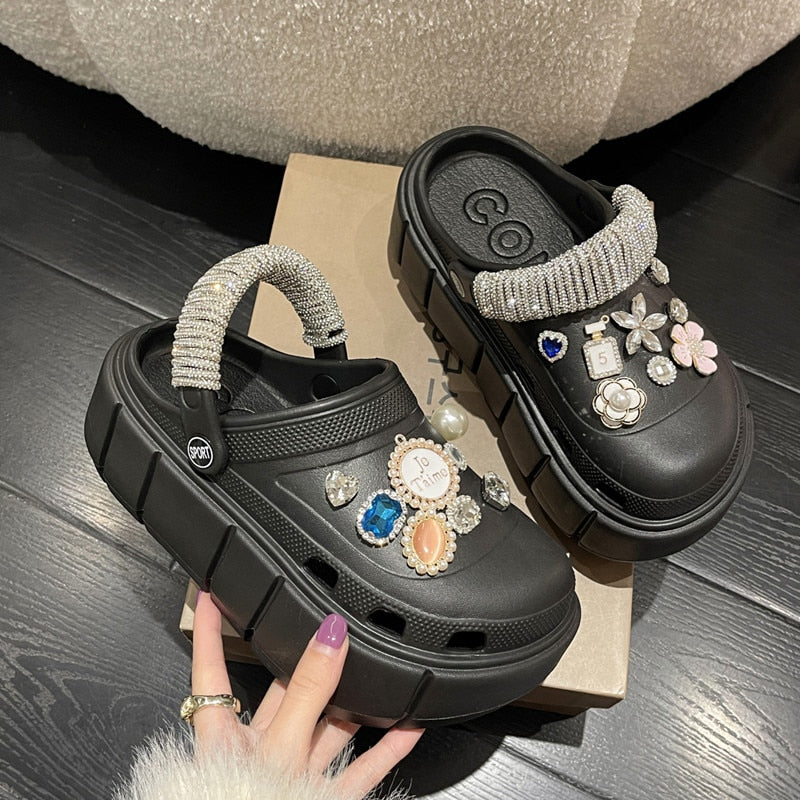 Summer Women Slippers Platform Clogs Outdoor Garden Shoes Female Pool Sandals Bathroom Flip Flops Mules Ladies Beach Slides