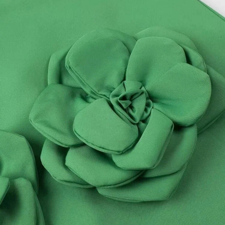 Aonibeier 3D Flowers Women Mini Skirt Suits Traf Summer Sleeveless Blouse Female Crop Top Extreme Short Skirt Sets Y2K