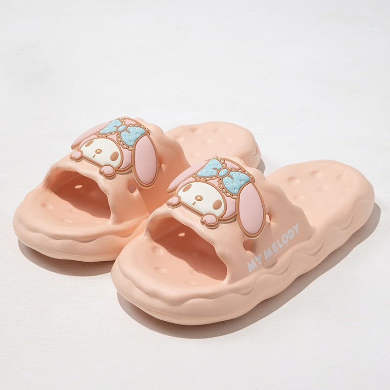 Sanrio Anime Kawaii Kuromi Cinnamoroll Slipper Cute Cartoon My Melody Summer Eva Soft Soled Home Non-Slip Sandals Creative Gifts pink