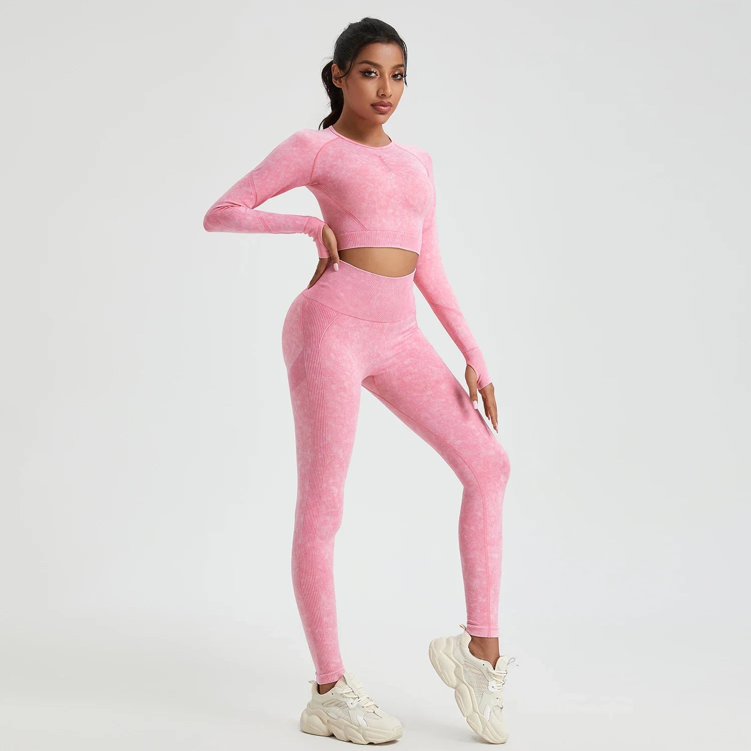 Wash Autumn Pant Sets Skinny Stretch Sport Pant Sets Beautiful Activewear Pink