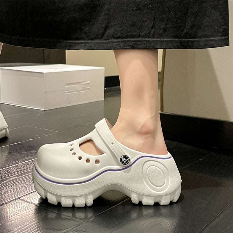 Summer Women Croc Clogs Platform Garden Shoes Sandals Height Increasing Slippers Slip on For Girl Beach Shoes Slippers Women
