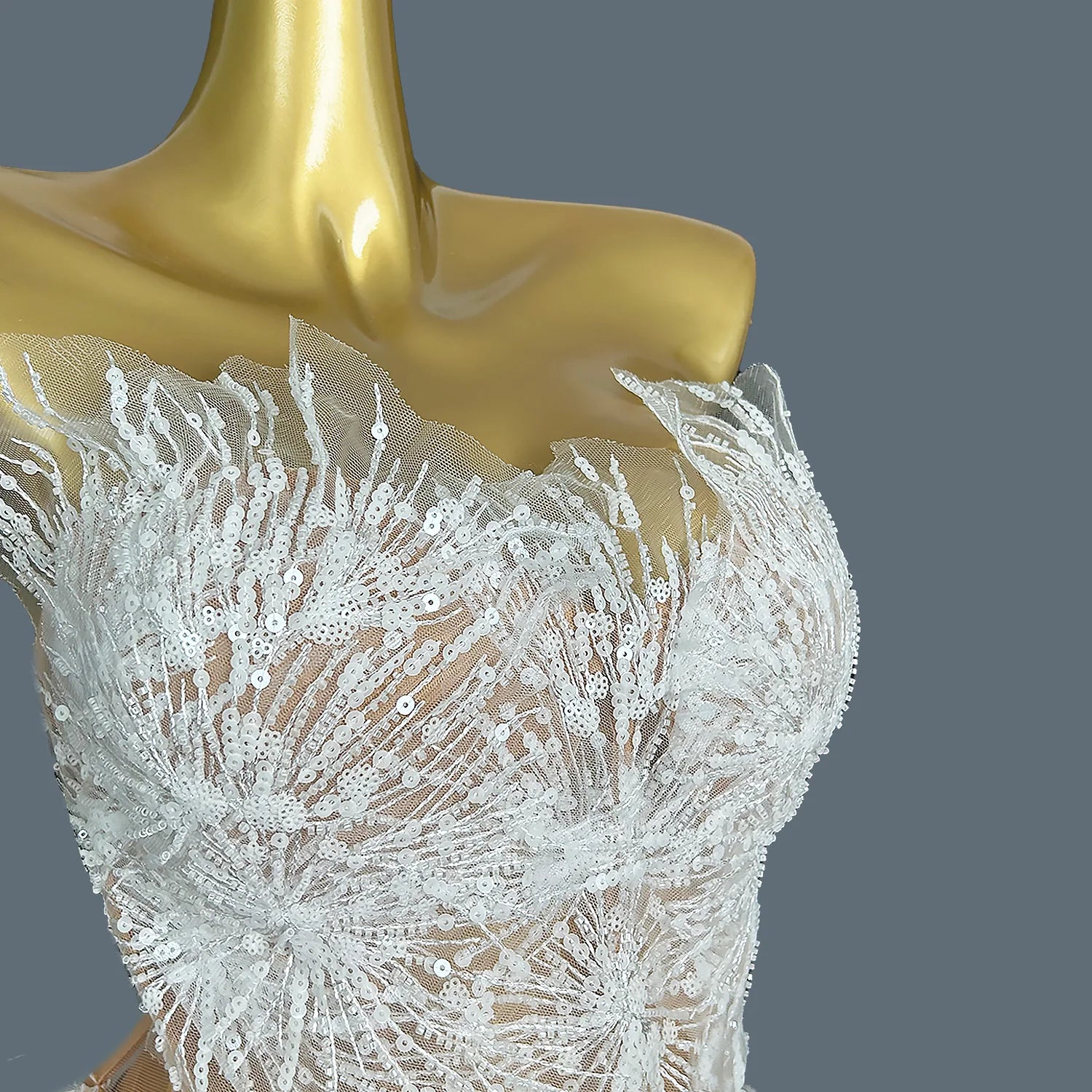 Sexy Sequins Pearls Women Top Short Skirt 2Pcs Club Dance Asymmetrical Dress Designer Party Celebrate Stage Wear Pugongying