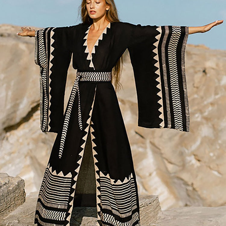 Swimsuit Cover Up Beach Kimono Pareo Fashion Oversized Cuffs Tunic Long Dress Cardigan Summer Swimwear Beachwear