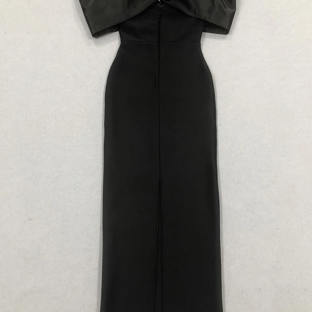 Sexy Off Shoulder Diamond Elegant Celebrity Evening Cocktail Tight Bandage Long Dress Women'S Spaghetti Strap Party Gowns