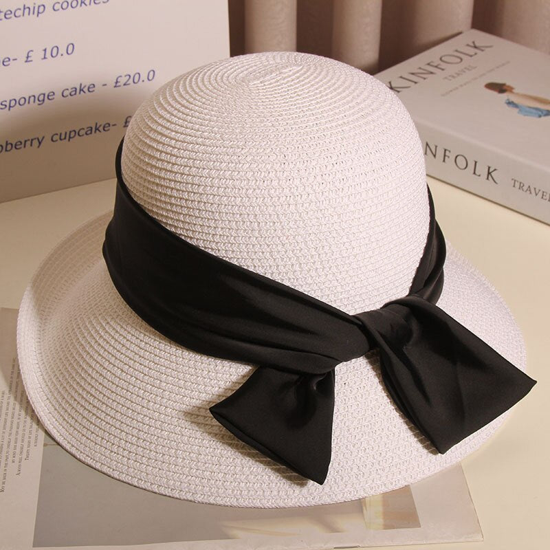 Women's hats for the sun Beach outing Luxury straw hat sunhat Golf cap summer new panama Visor Fashion elegant women caps 2024