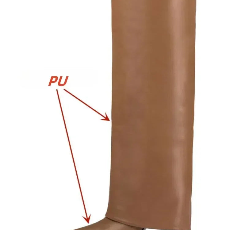 European and American Metal Lock Fasteners for High Tube Skirts, Boot Slopes, Leg Sleeves, Knee Length Boots, Platform Boots S76brown PU