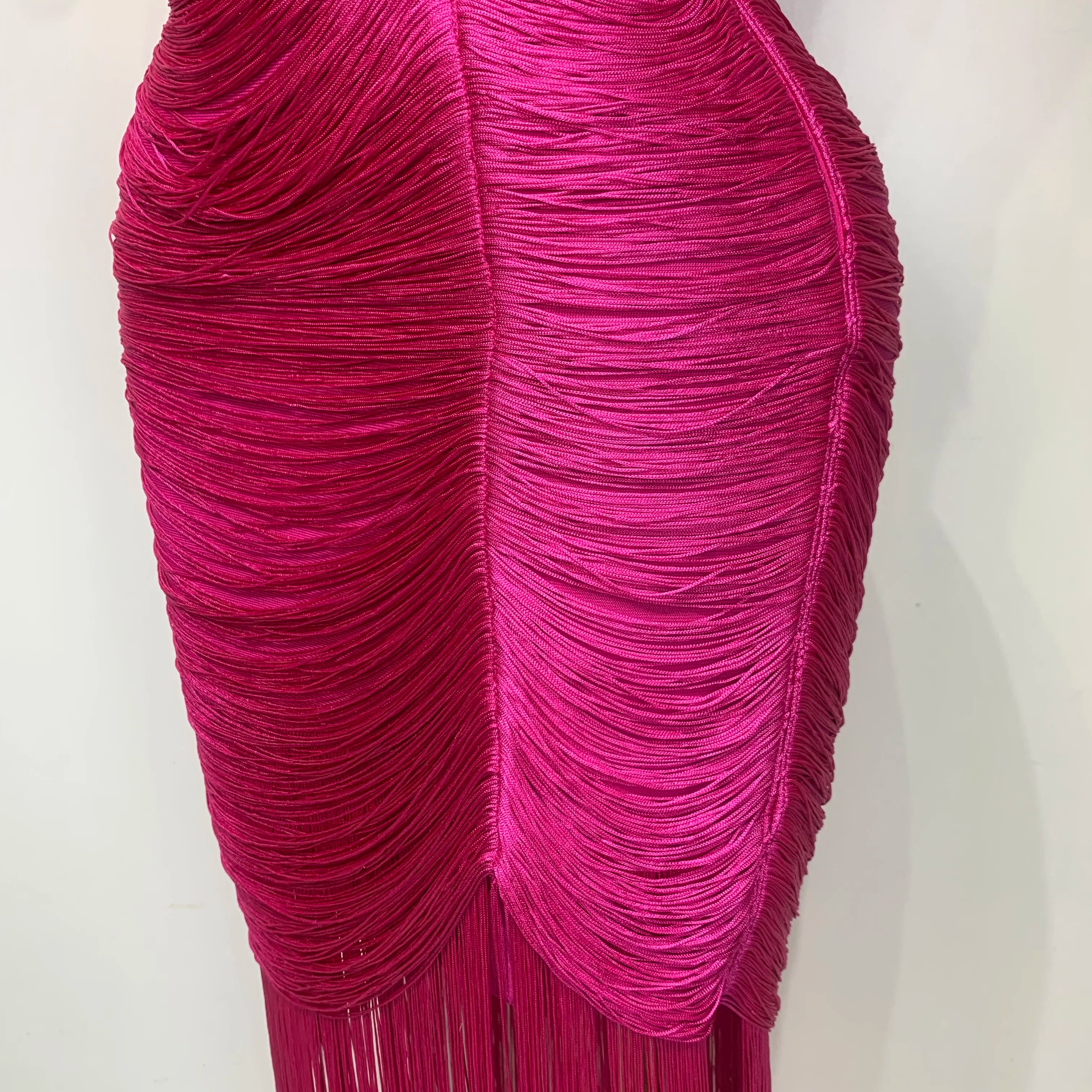 Women Sexy Backless Tassel Bodycon Bandage Dresses Celebrity Elegant Evening Party Nightclub Luxury Birthday Party Outfit ﻿