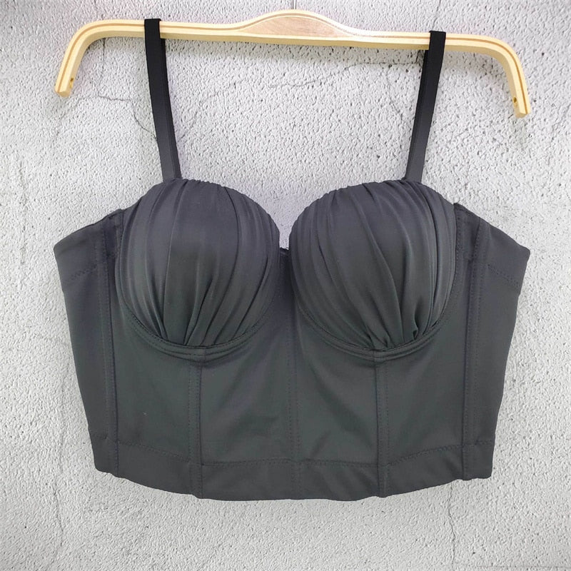 Visivane Sexy Club Cropped Shirt Woman Clothes Camis Shaper Tank Top Women Corset Blusas Roupas Femininas Bra Ladies Tops y2k 3-black