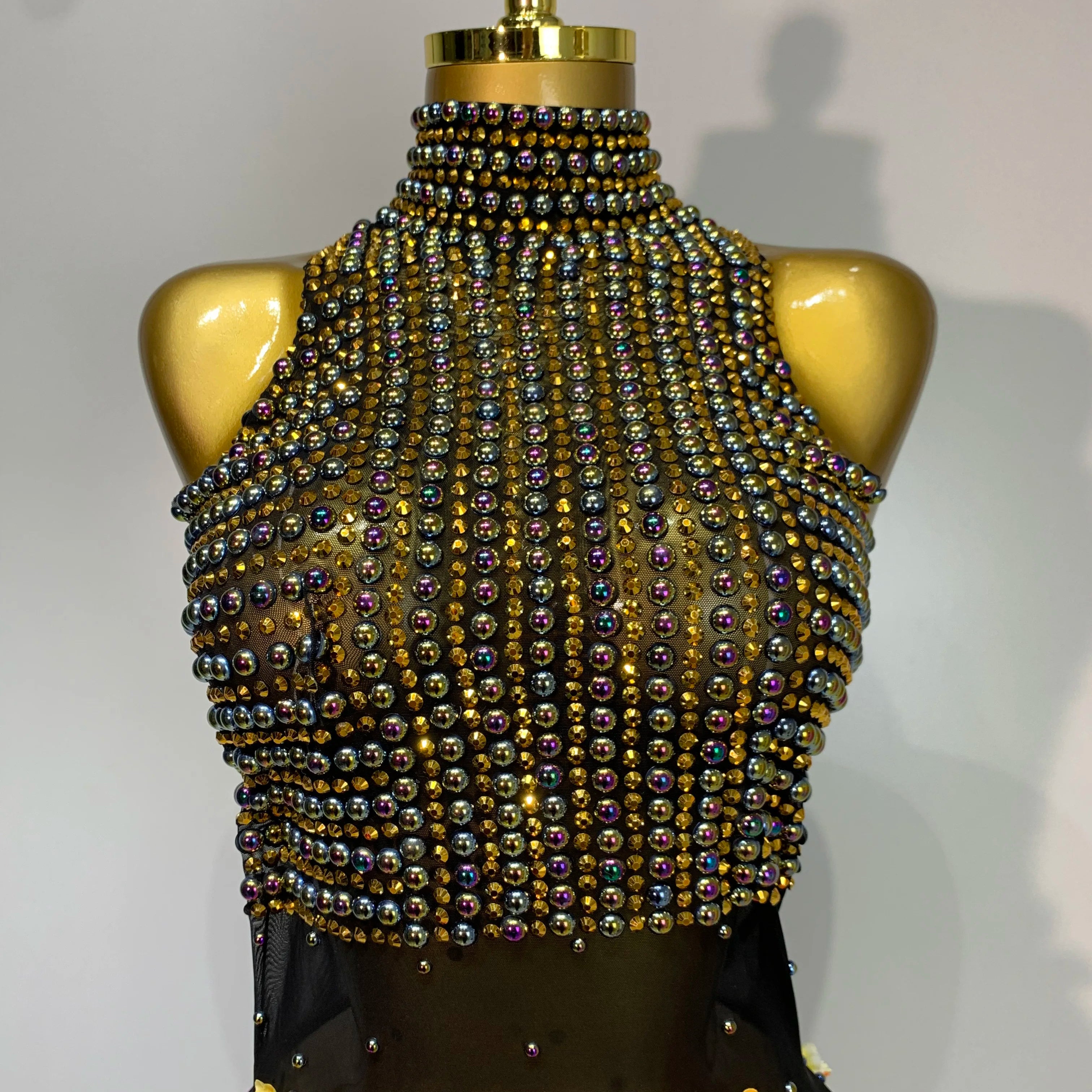 Luxury Rhinestones Flowers Sexy See Through Long Dress 2025 Elegant Evening Party Birthday Wedding Guest Dress Club Stage Outfit