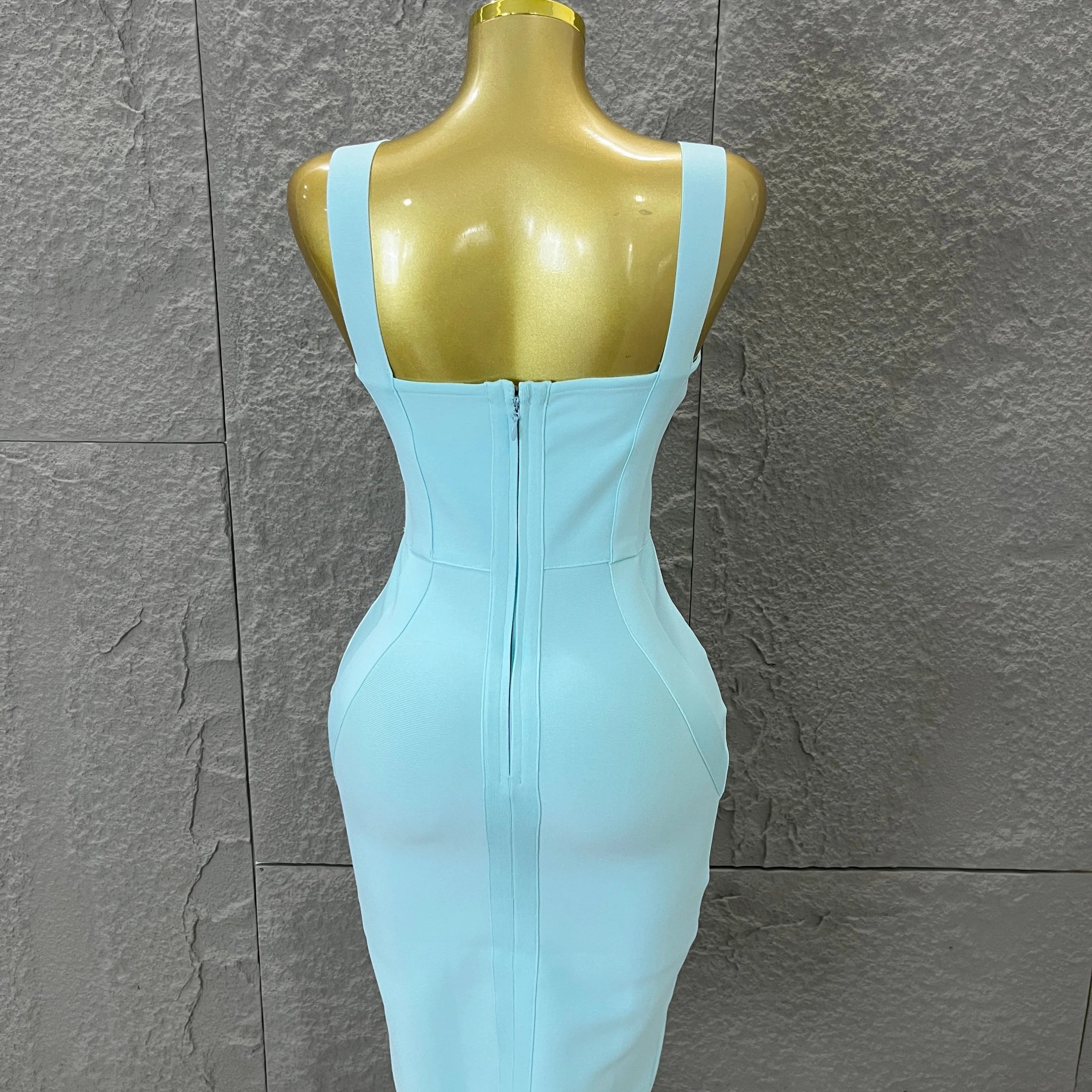 Elegant Sweetheart Neck Bandage Dress Crisscross Bust Slim Fit Midi Evening Banquet Formal Dinner Wedding Guest Cocktail Outfit