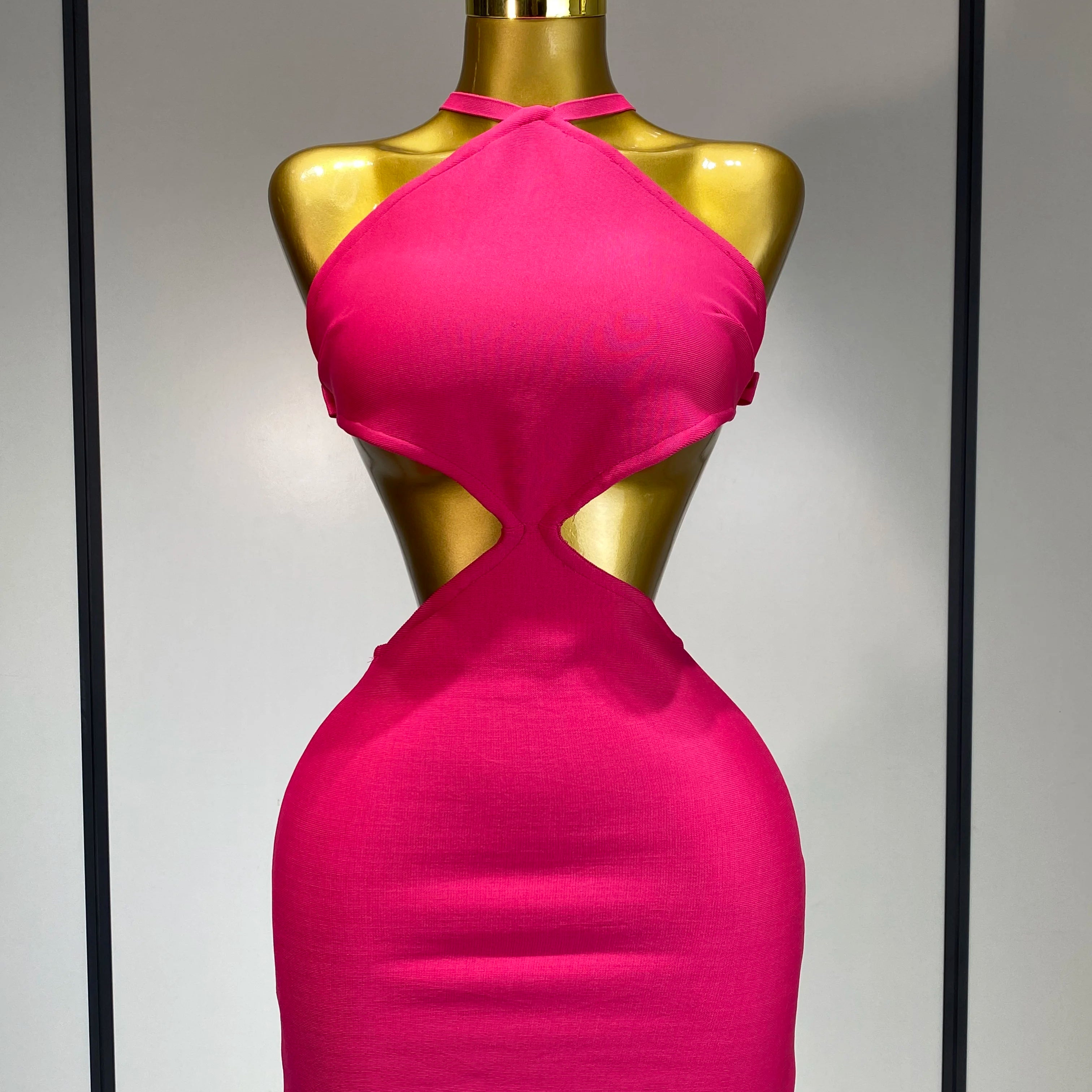 Women Sexy Backless Cut Out Bow Tie Mini Bodycon Bandage Dress 2025 Celebirty Elegant Evening Party Luxury Birthday Dresses Rose Red