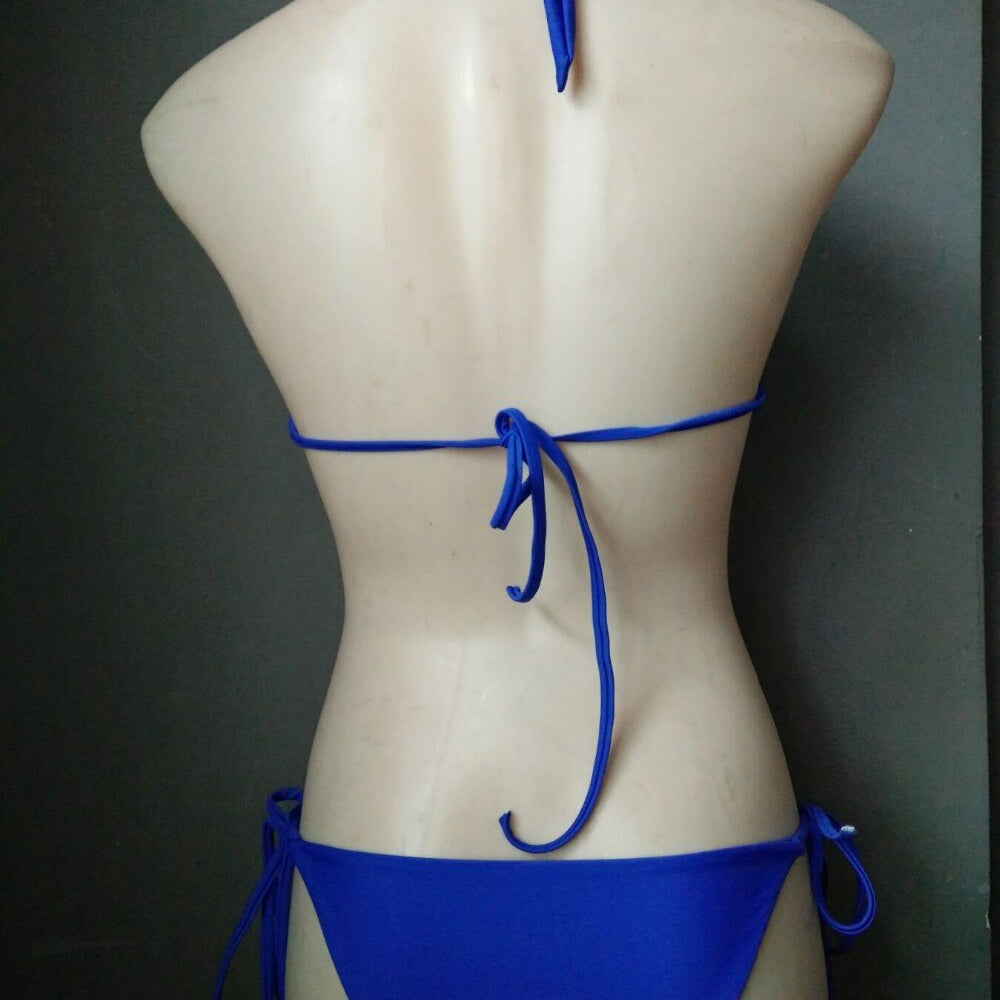 Sexy Women's Gathered Swimsuit Push Up Rhinestone Triangle Bikini Luxury Crystal Diamond Girls Swimwear