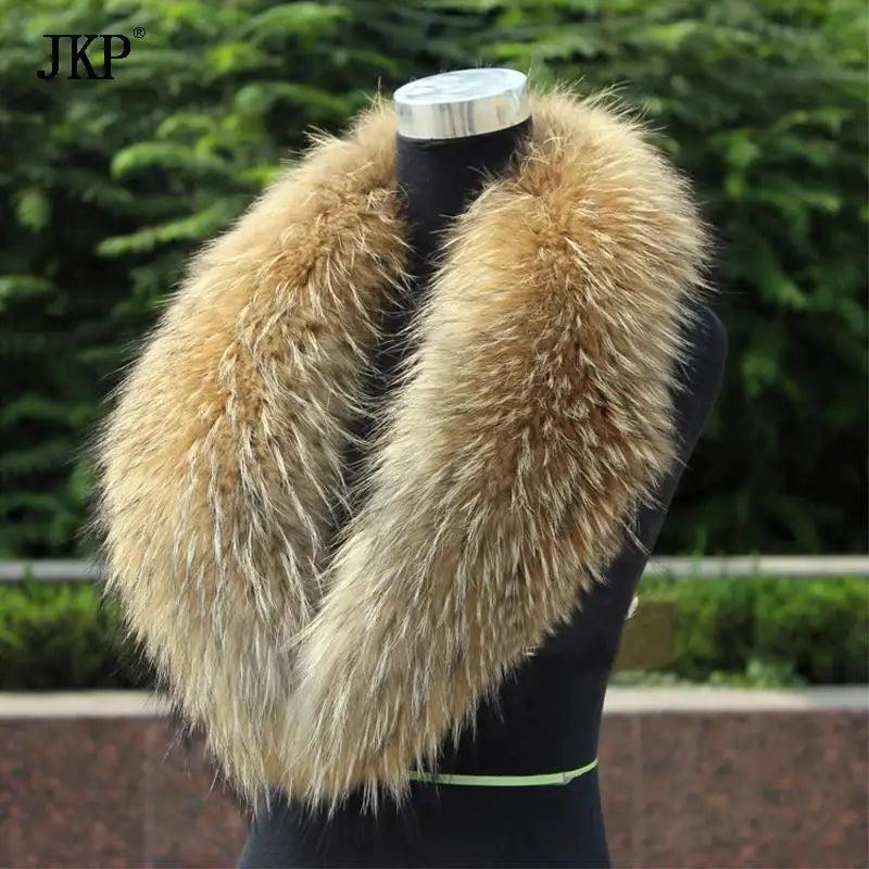 Natural Fur Collar Real raccoon fur fox collar natural scarf Genuine Big Raccoon Jacket Fur scarf warp shawl winter neck warmer