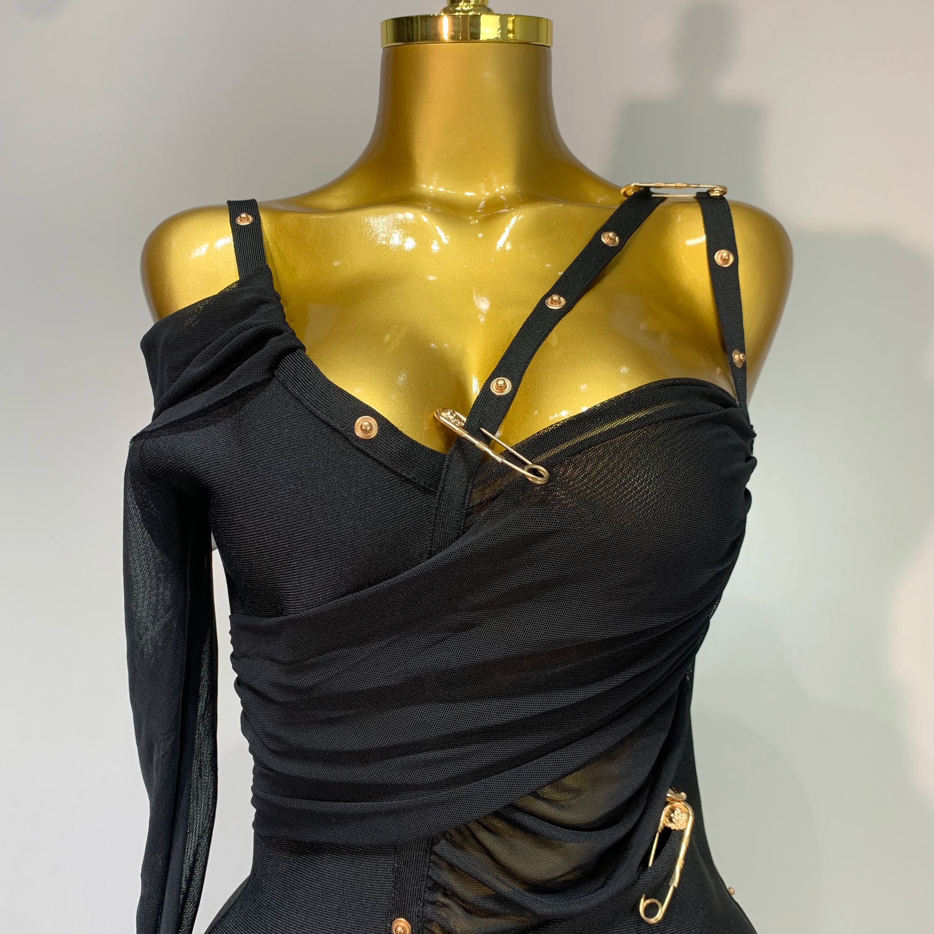 One Shoulder Long Sleeve Bodycon Bandage Dress Cocktail Evening Party Luxury Birthday Dress Celebrity Prom Gown