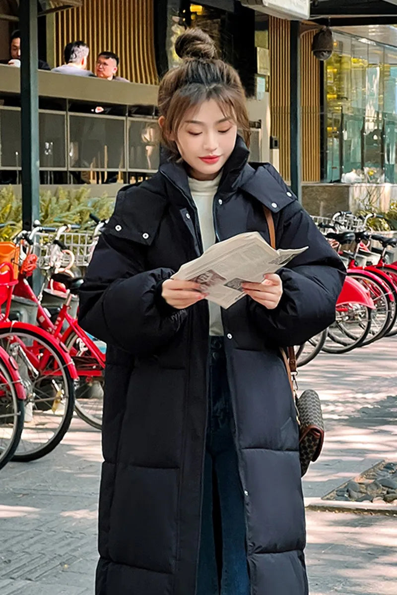 Winter and Autumn Women White Duck Down Hoodies Puffer Jackets Coats Warm Windproof Black White Coats