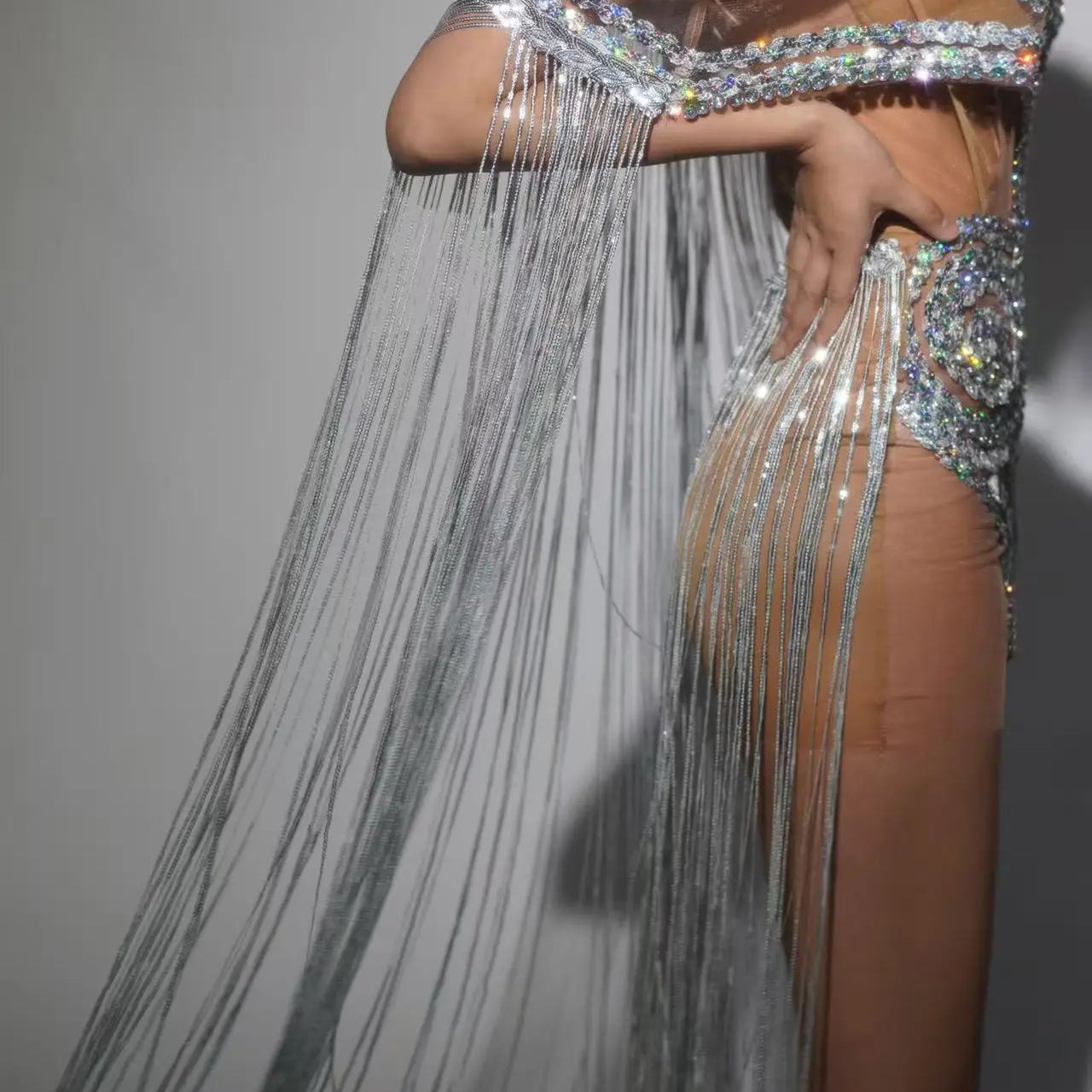 Shinning Sequins Women Sexy mesh See Through Cloak Sleeve Sexy Bodycon Mini Dress Nightclub Party Bar Singer Performance Costume