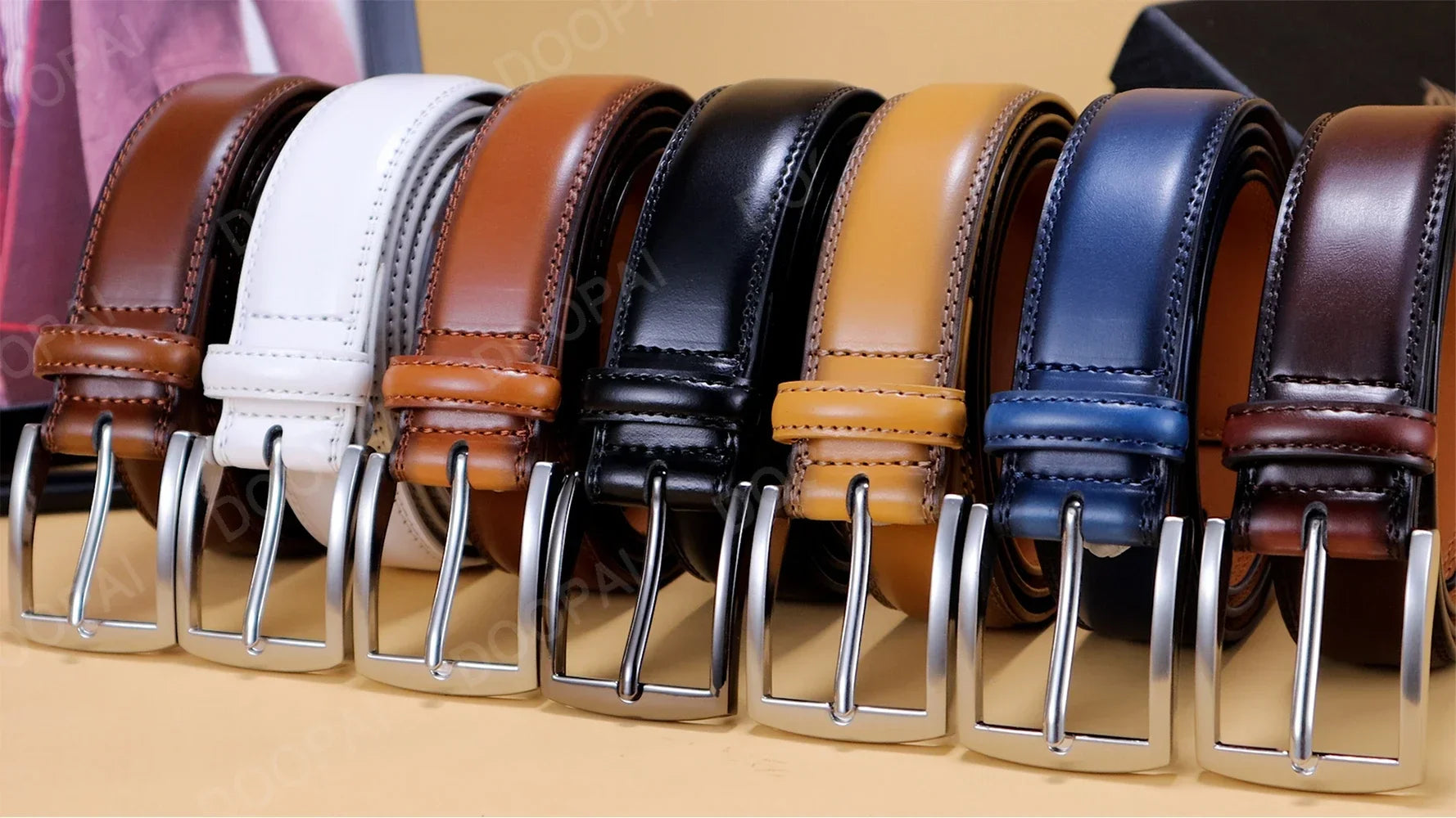 Men Belts Genuine Leather LONG Large Pin Buckle Metal Automatic Buckle Male Belts Strap Male