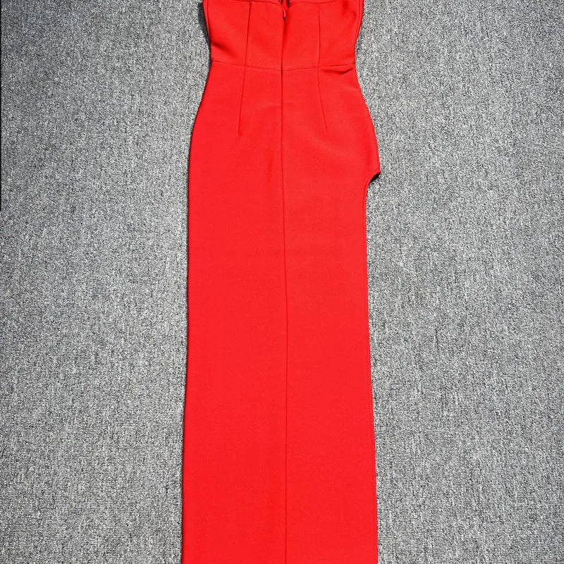 Women Sexy Strapless Bodycon Long Bandage Dress Celebrate Wedding Mermaid Fashion Birthday Outfit Vestido