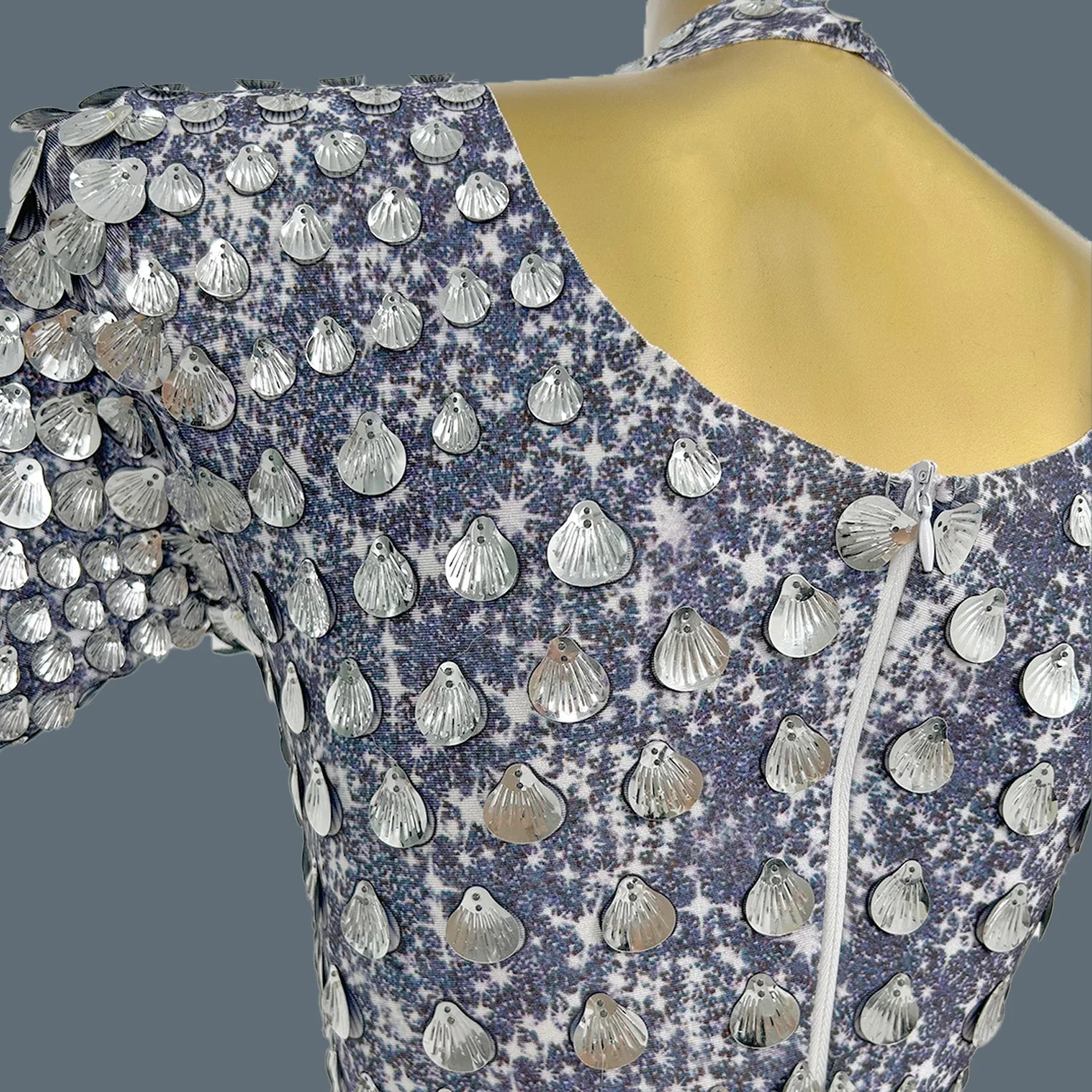 Sexy Nightclub Leotard Shining Lovely Sequins Mini Dress Costume Celebrate Dress Women Bodysuit Birthday Silver Dresses Jinsique