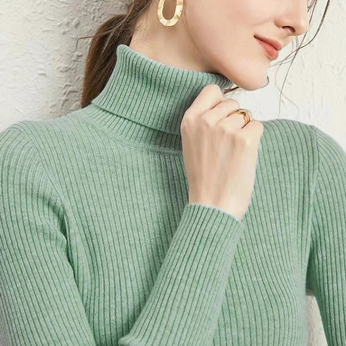 Women Sweater Casual Pullovers Autumn Winter Basics Knitted Korean Loose Striped O-neck Long Sleeve Elegance Sweet E-Bean One Size