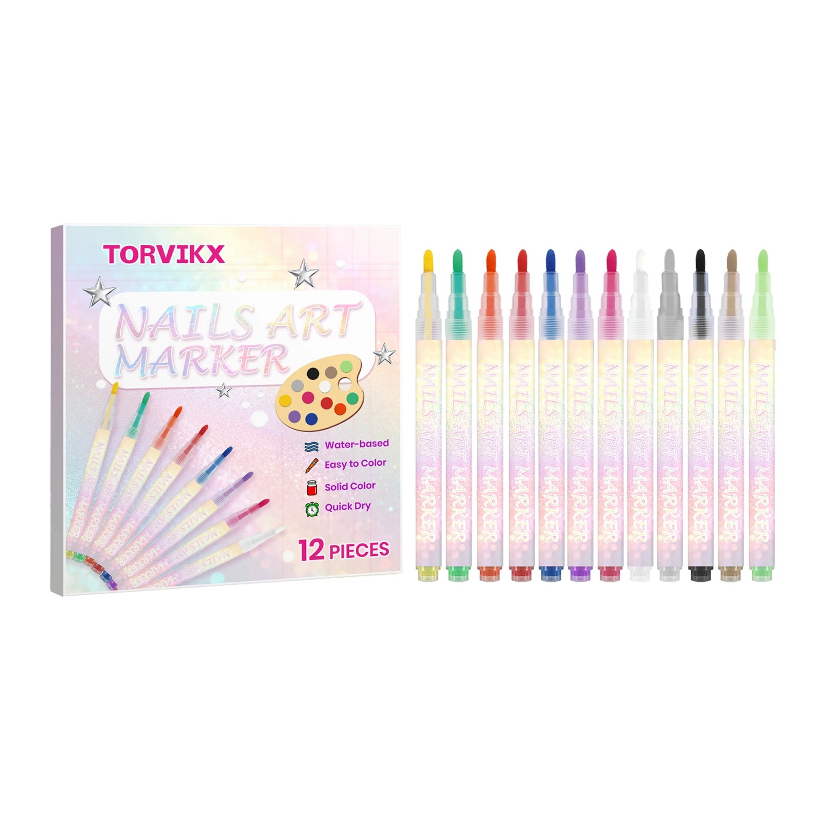 12Pcs Nail Art Pen Waterproof and Quick Drying Artistic Graffiti DIY Beauty Nail Tools Nail Art Graffiti Pen for Christmas Party Y2